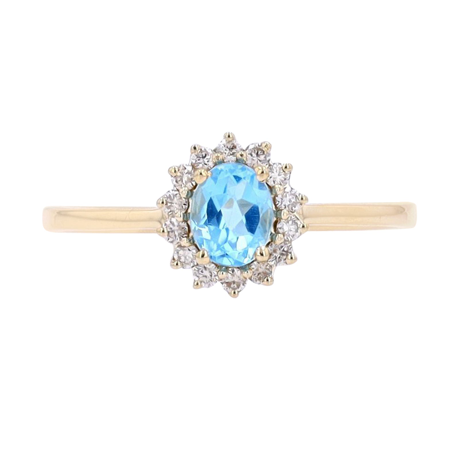 10K Gemstone Center Halo Ring<p><strong>More Colors Available</p></strong>