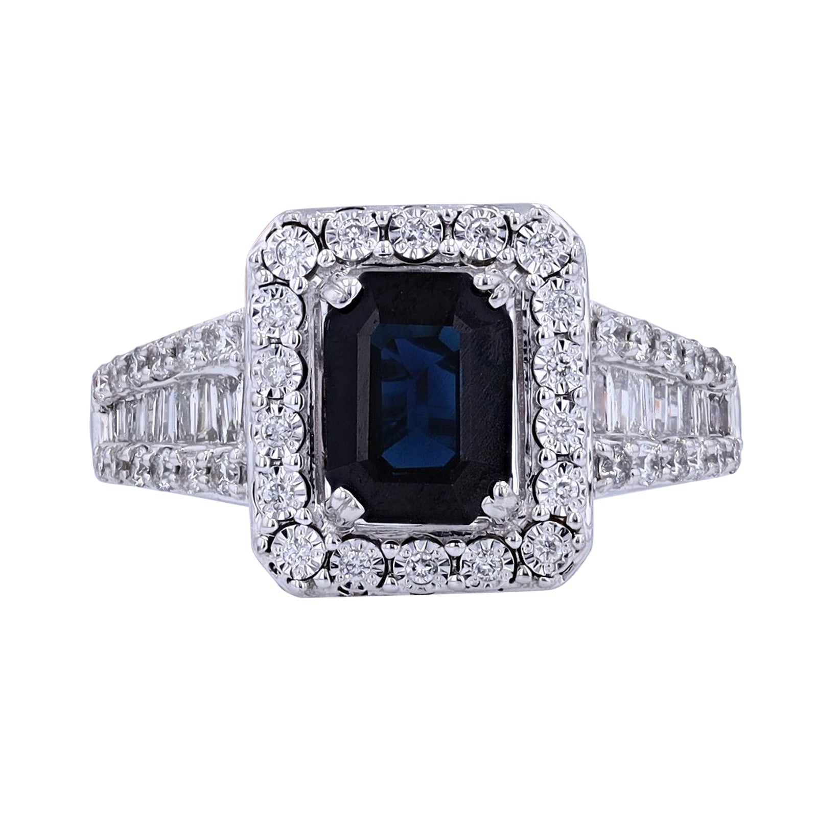 14K EFFY WG 1.52 CT Sapphire Center Ring