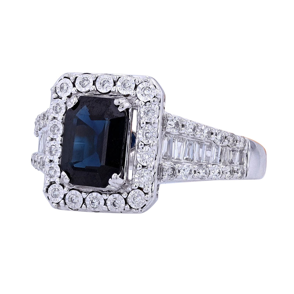14K EFFY WG 1.52 CT Sapphire Center Ring