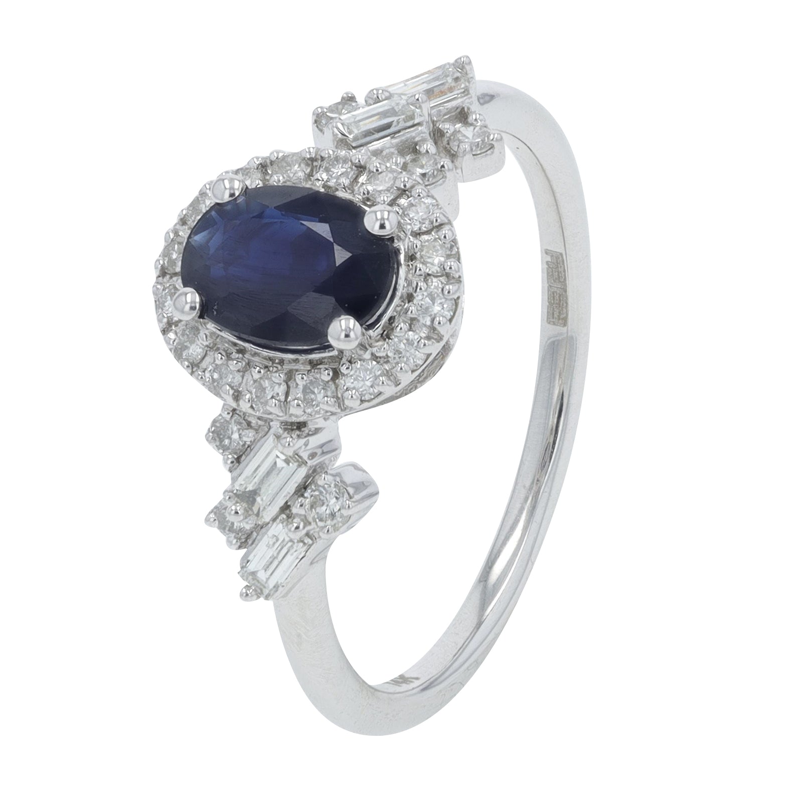 14K EFFY WG .95 CT Sapphire Ring