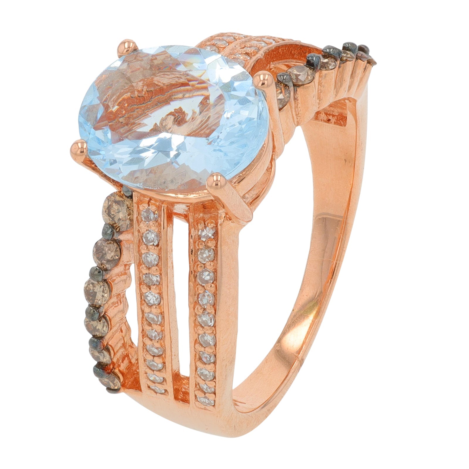 14K EFFY RG 2.65 CT Aqua Ring