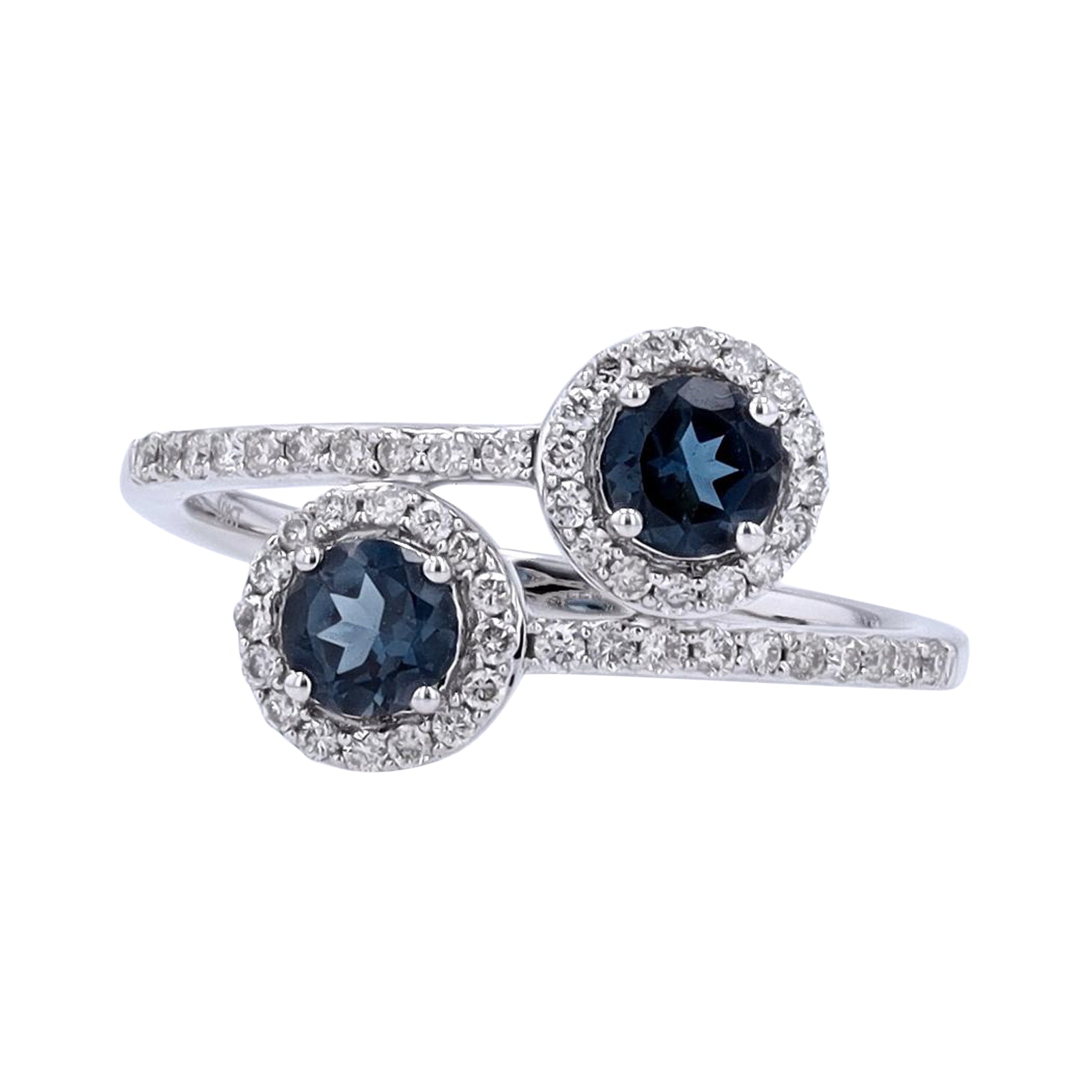10K WG London Blue Topaz Bypass Ring