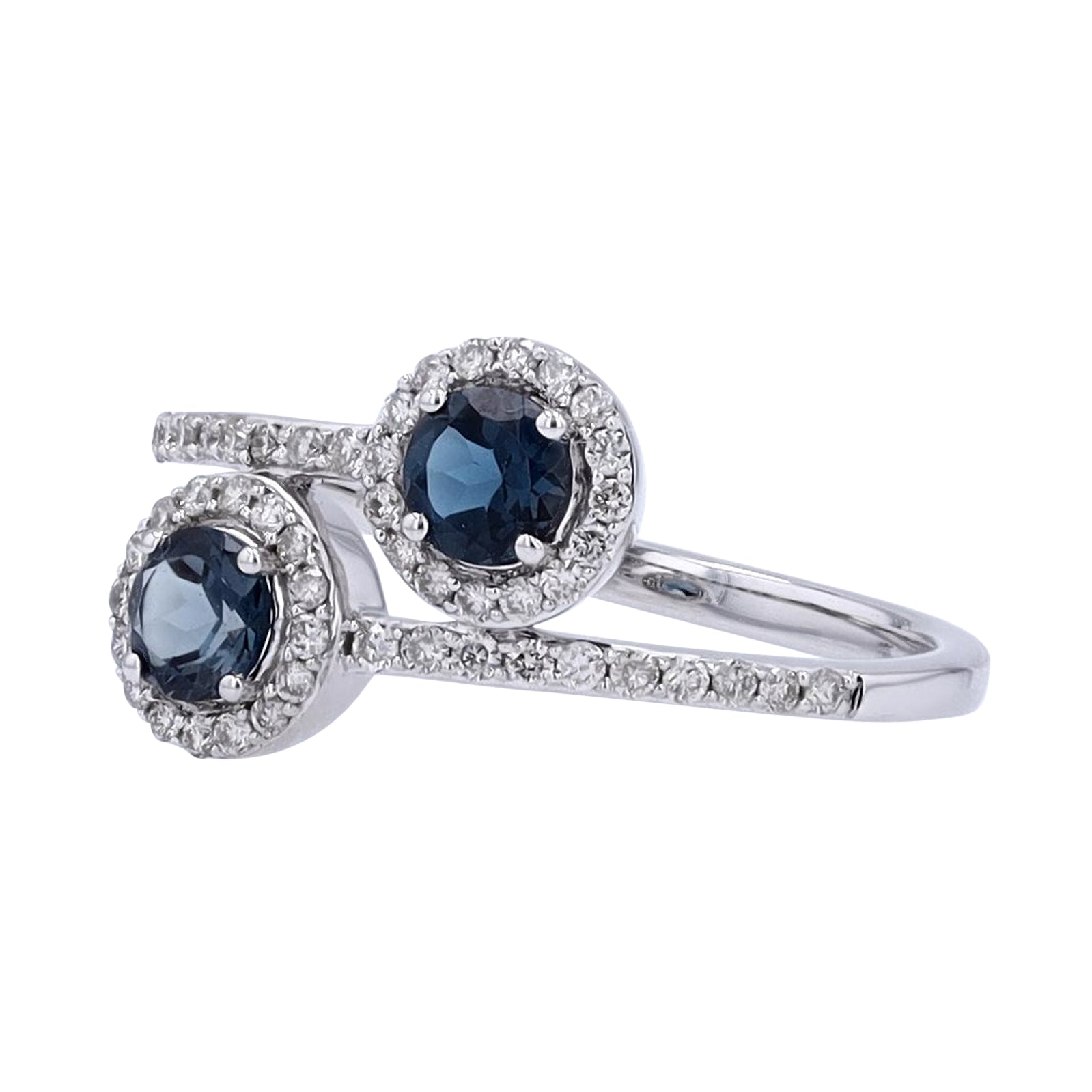 10K WG London Blue Topaz Bypass Ring