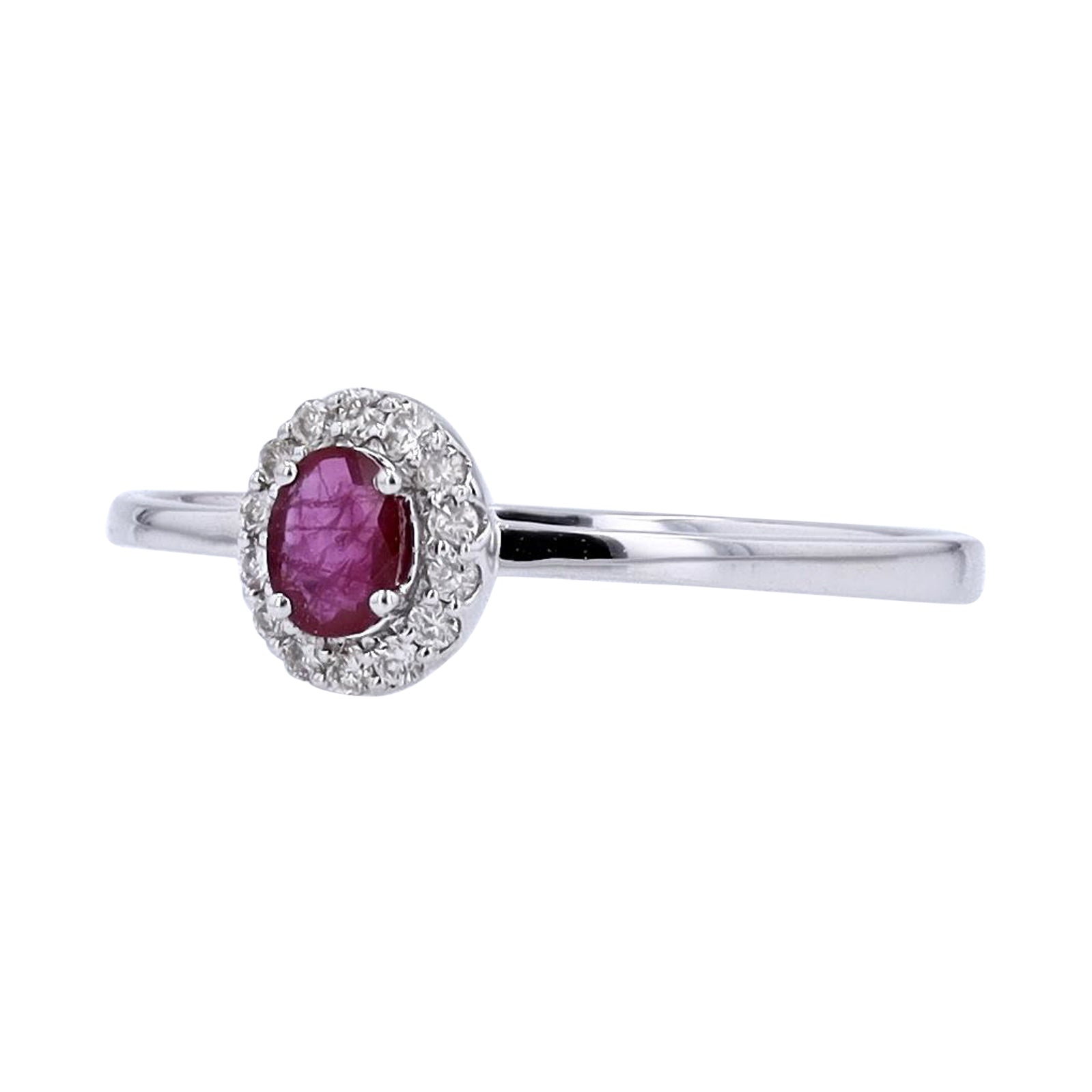10K WG Oval Center Ruby Ring