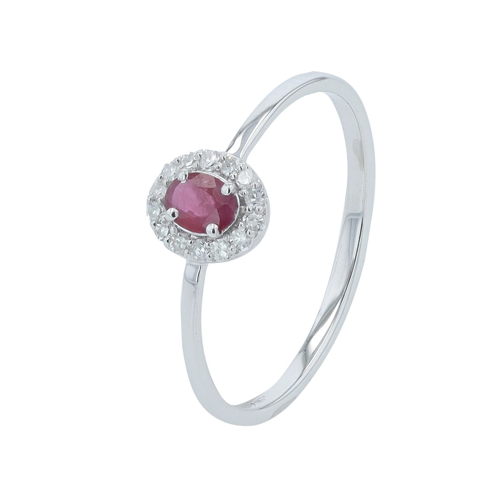 10K WG Oval Center Ruby Ring