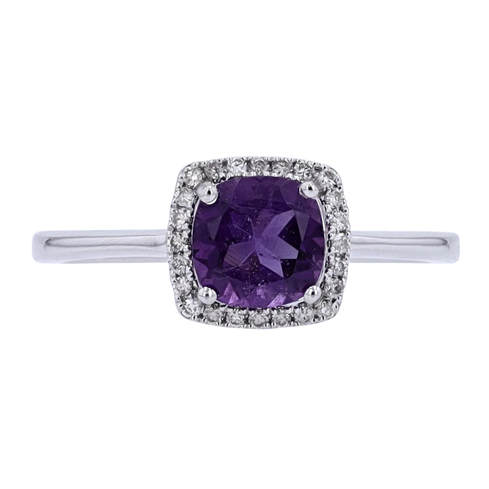 10K WG Cushion Cut Gemstone Center Ring<p><strong>More Colors Available</p></strong>
