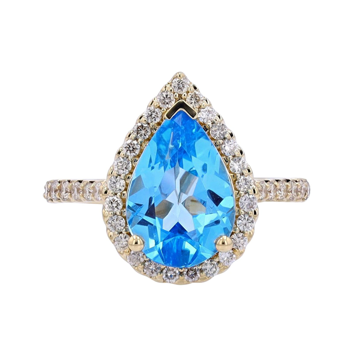 10K YG Pear Cut Gemstone Center Ring<p><strong>More Colors Available</p></strong>