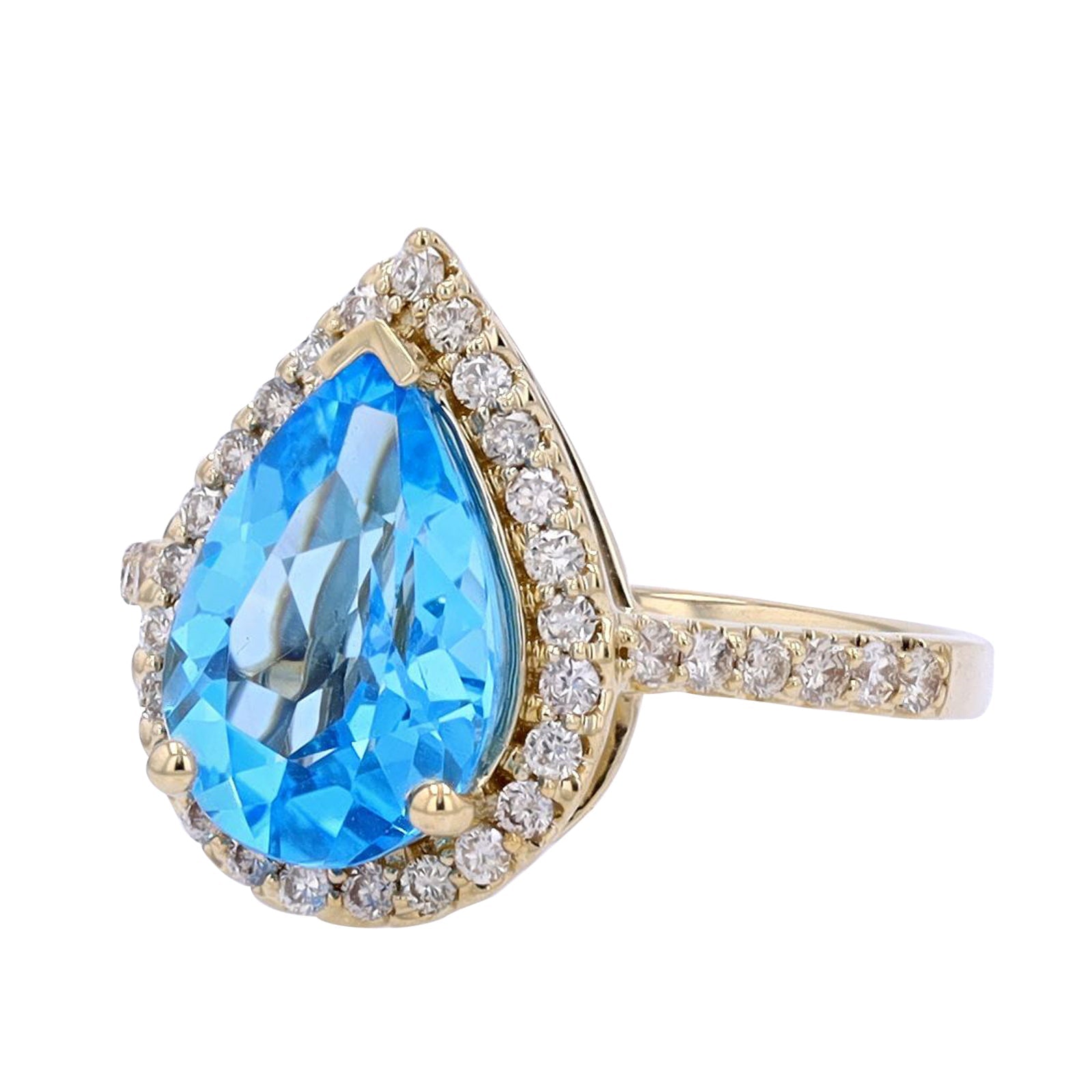 10K YG Pear Cut Gemstone Center Ring<p><strong>More Colors Available</p></strong>