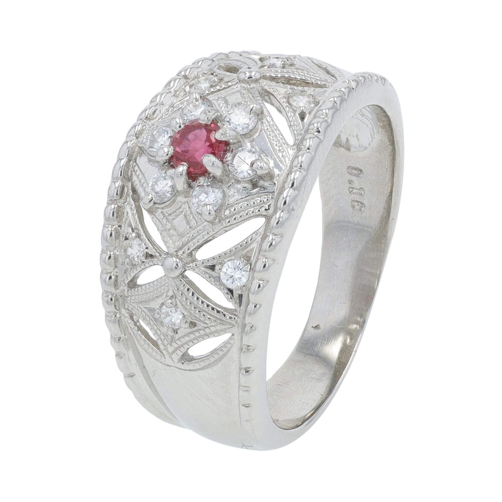 PT900 .16 CT Ruby Ring