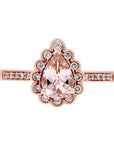 10K RG Morganite Halo Ring