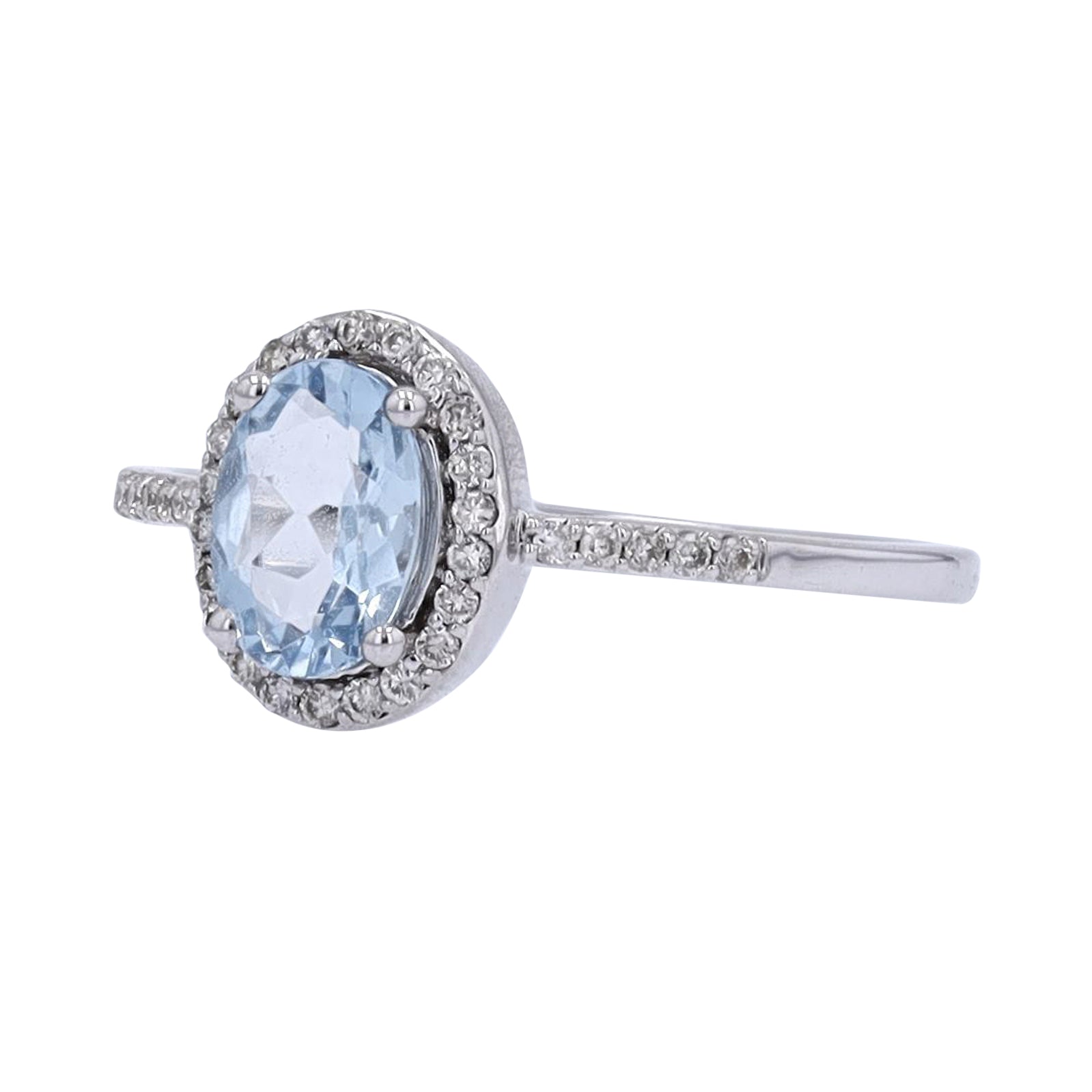 10K WG Oval Halo Gemstone Ring<p><strong>More Colors Available</p></strong>