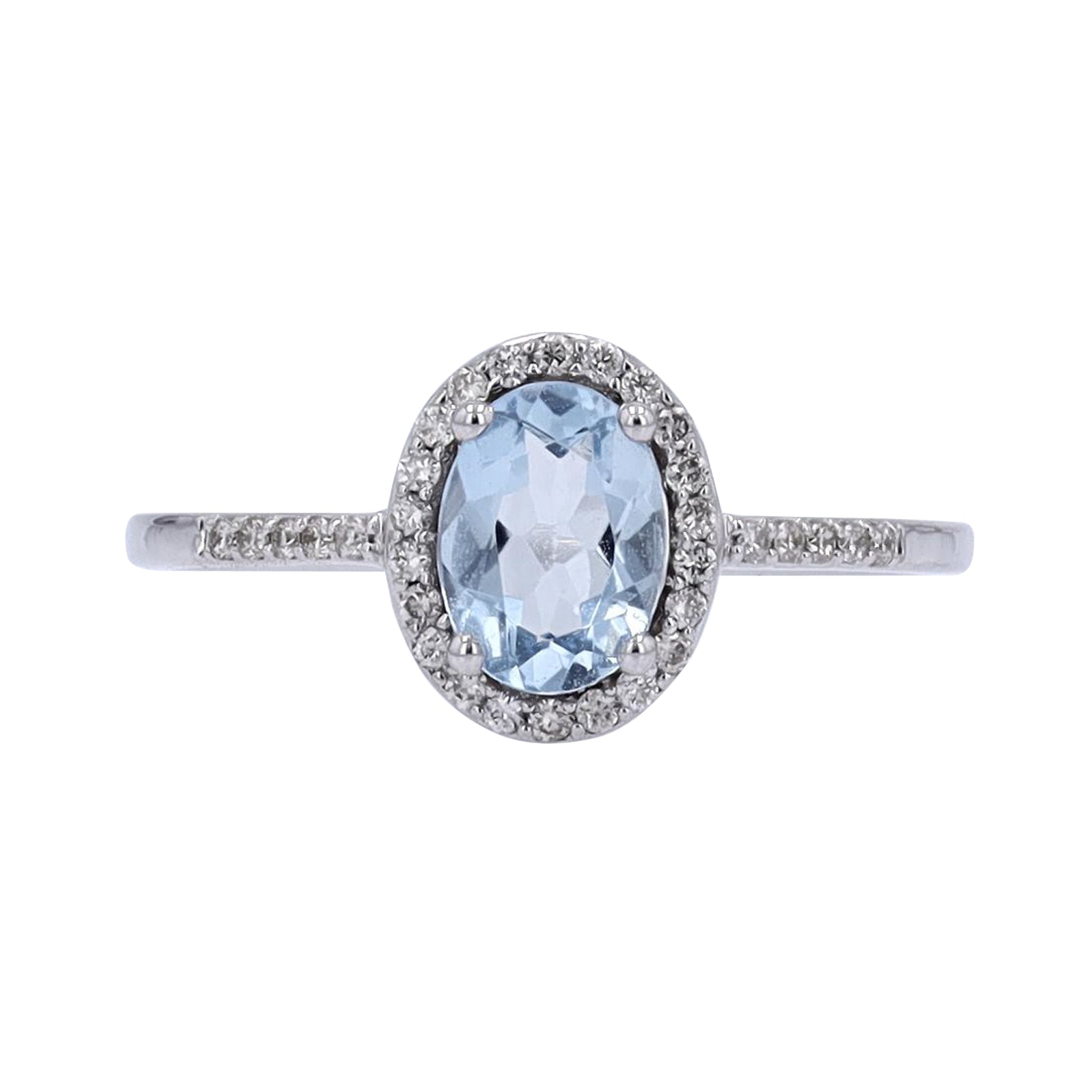 10K WG Oval Halo Gemstone Ring<p><strong>More Colors Available</p></strong>