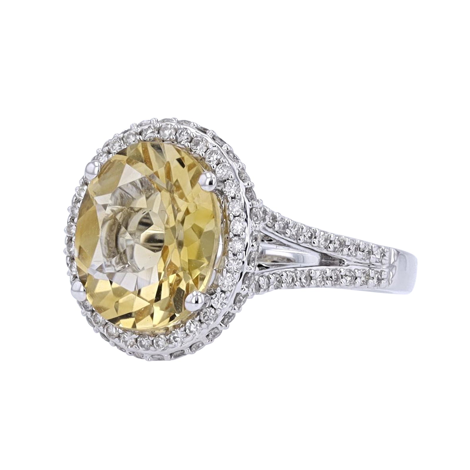 10K WG Oval Center Gemstone Ring<p><strong>More Colors Available</p></strong>