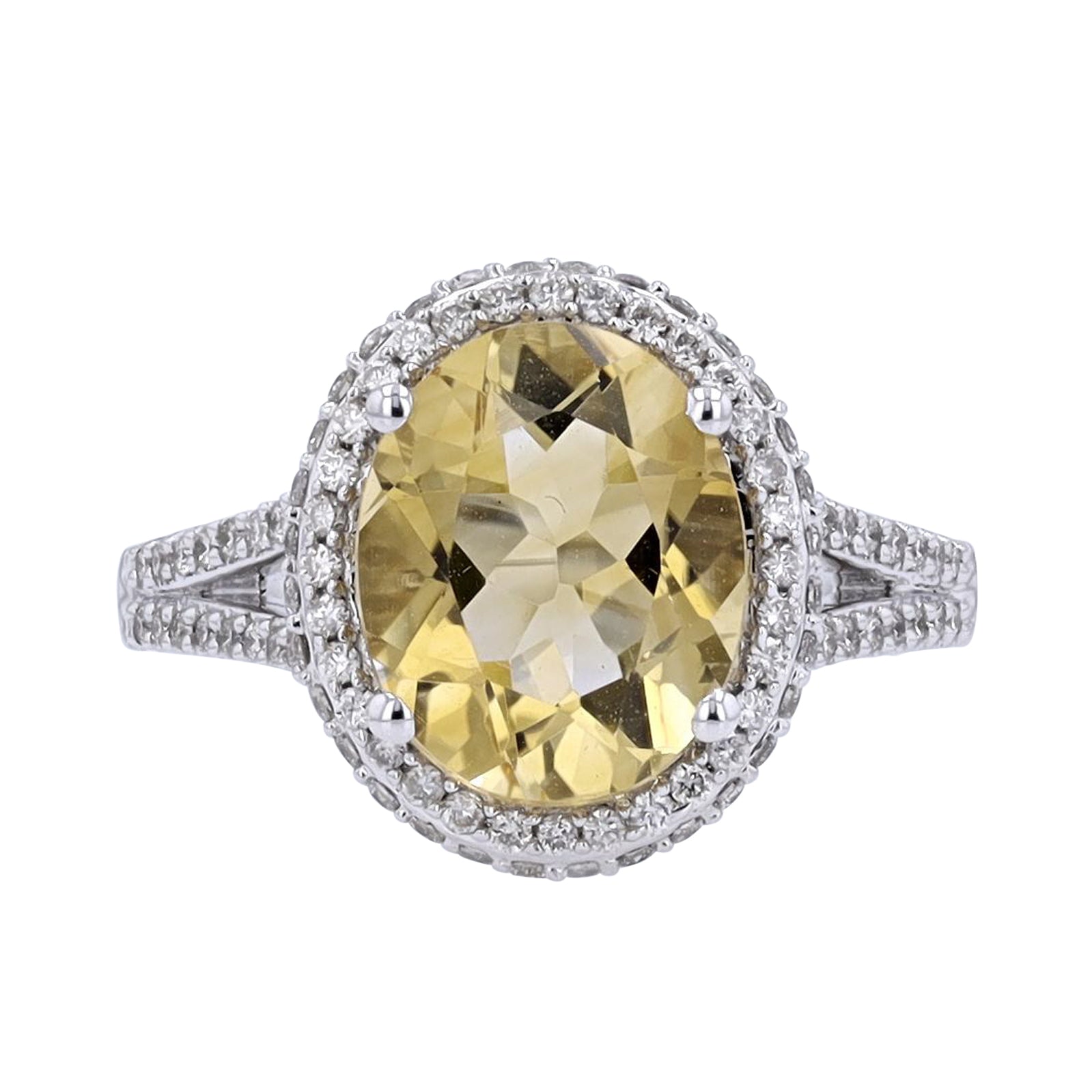 10K WG Oval Center Gemstone Ring<p><strong>More Colors Available</p></strong>