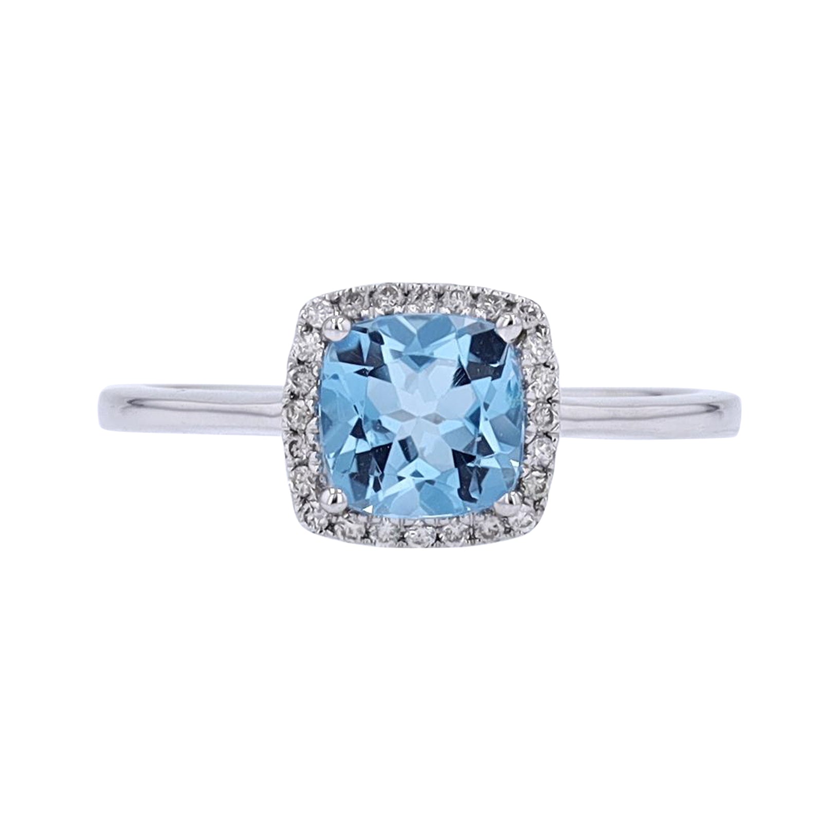 10K WG Cushion Cut Gemstone Center Ring<p><strong>More Colors Available</p></strong>