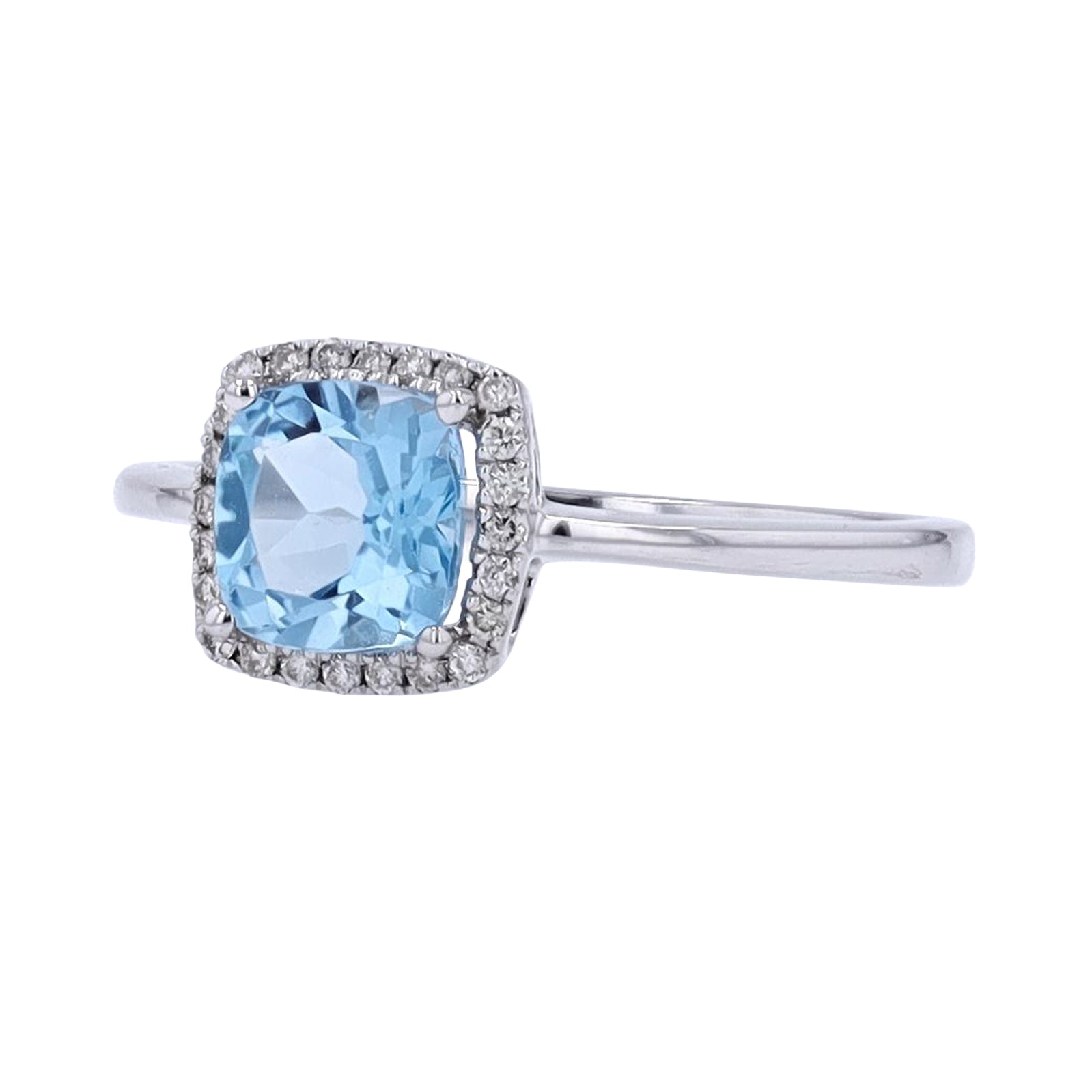 10K WG Cushion Cut Gemstone Center Ring<p><strong>More Colors Available</p></strong>