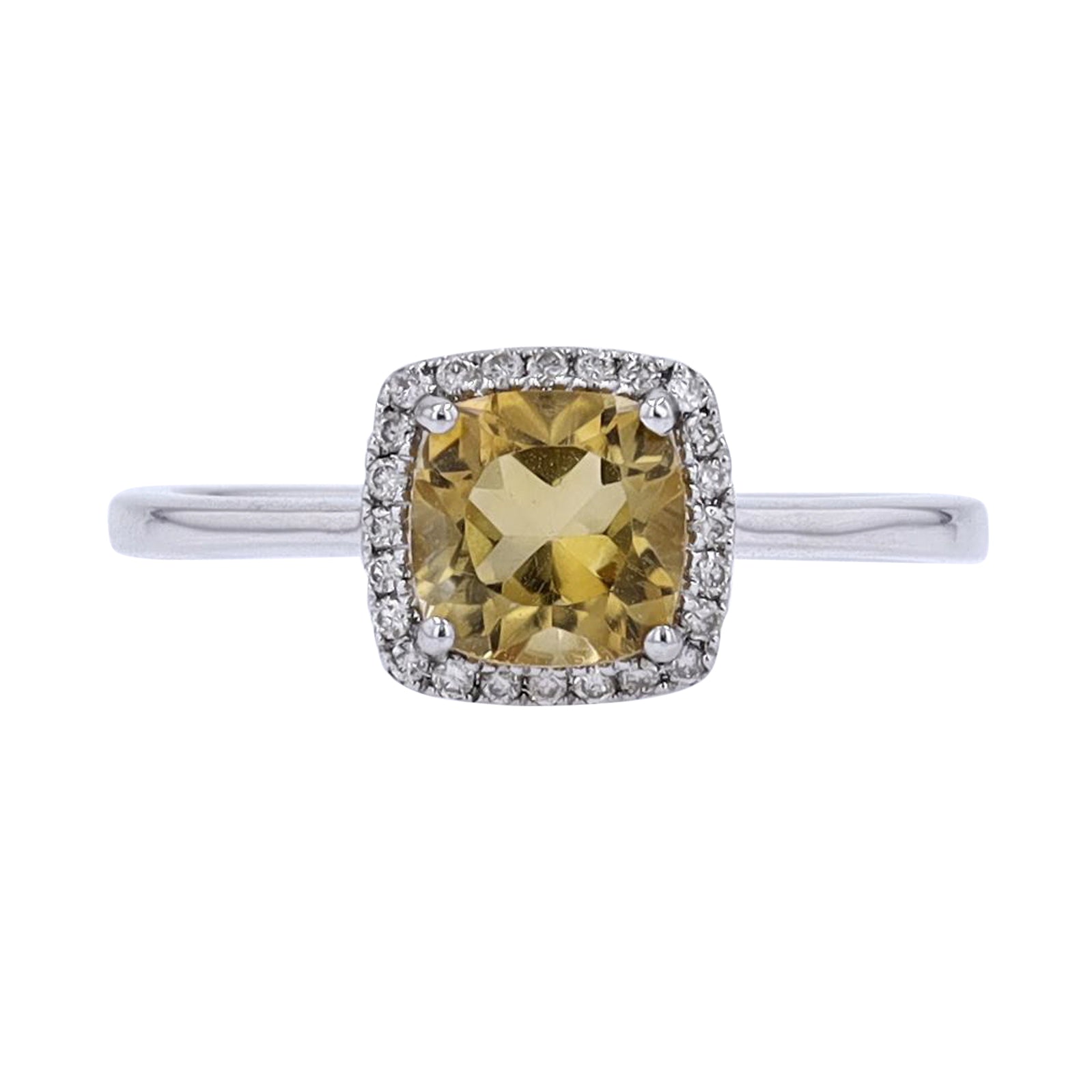 10K WG Cushion Cut Gemstone Center Ring<p><strong>More Colors Available</p></strong>