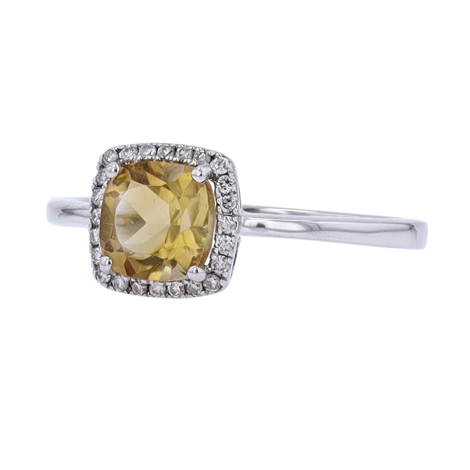 10K WG Cushion Cut Gemstone Center Ring<p><strong>More Colors Available</p></strong>