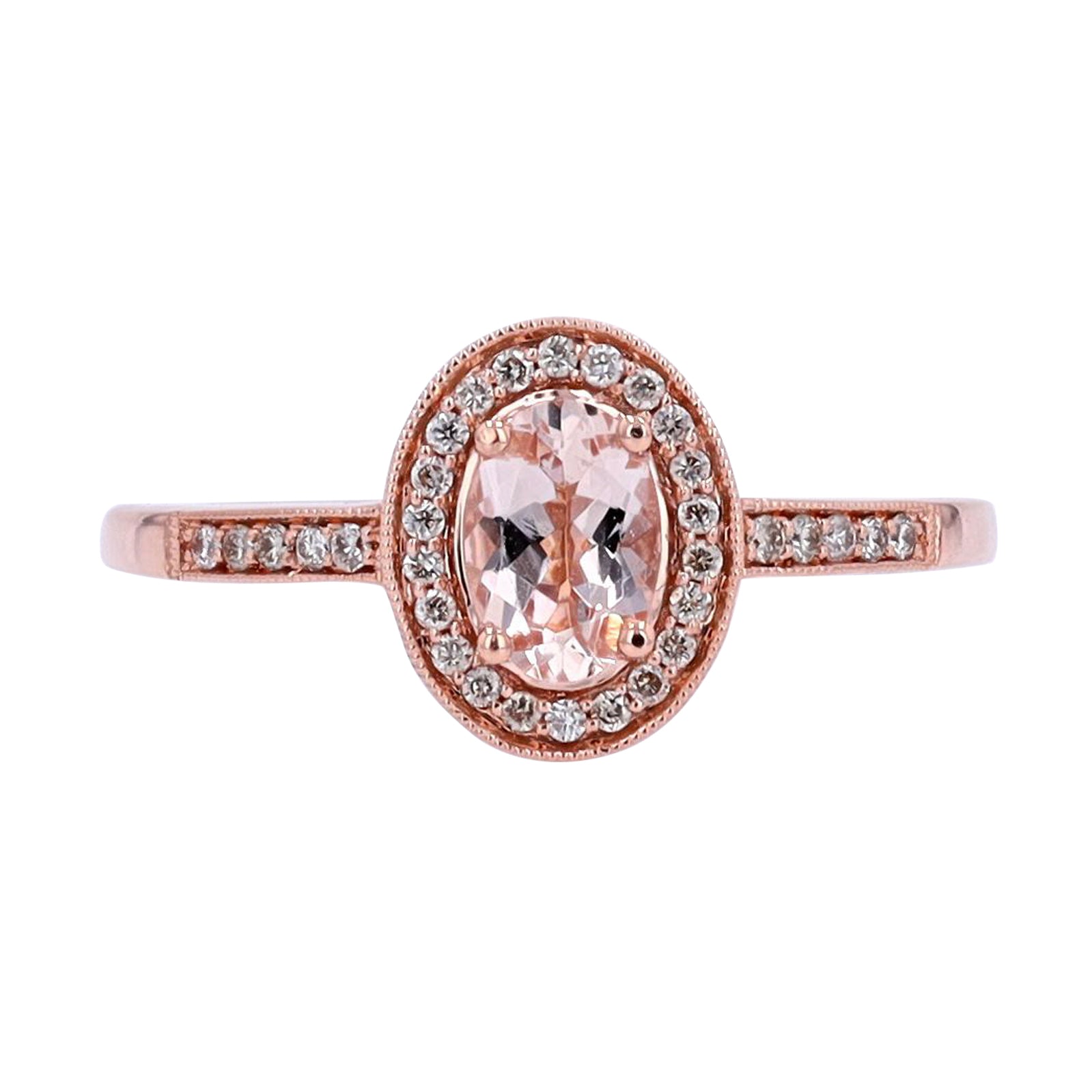 10K RG Oval Morganite Ring