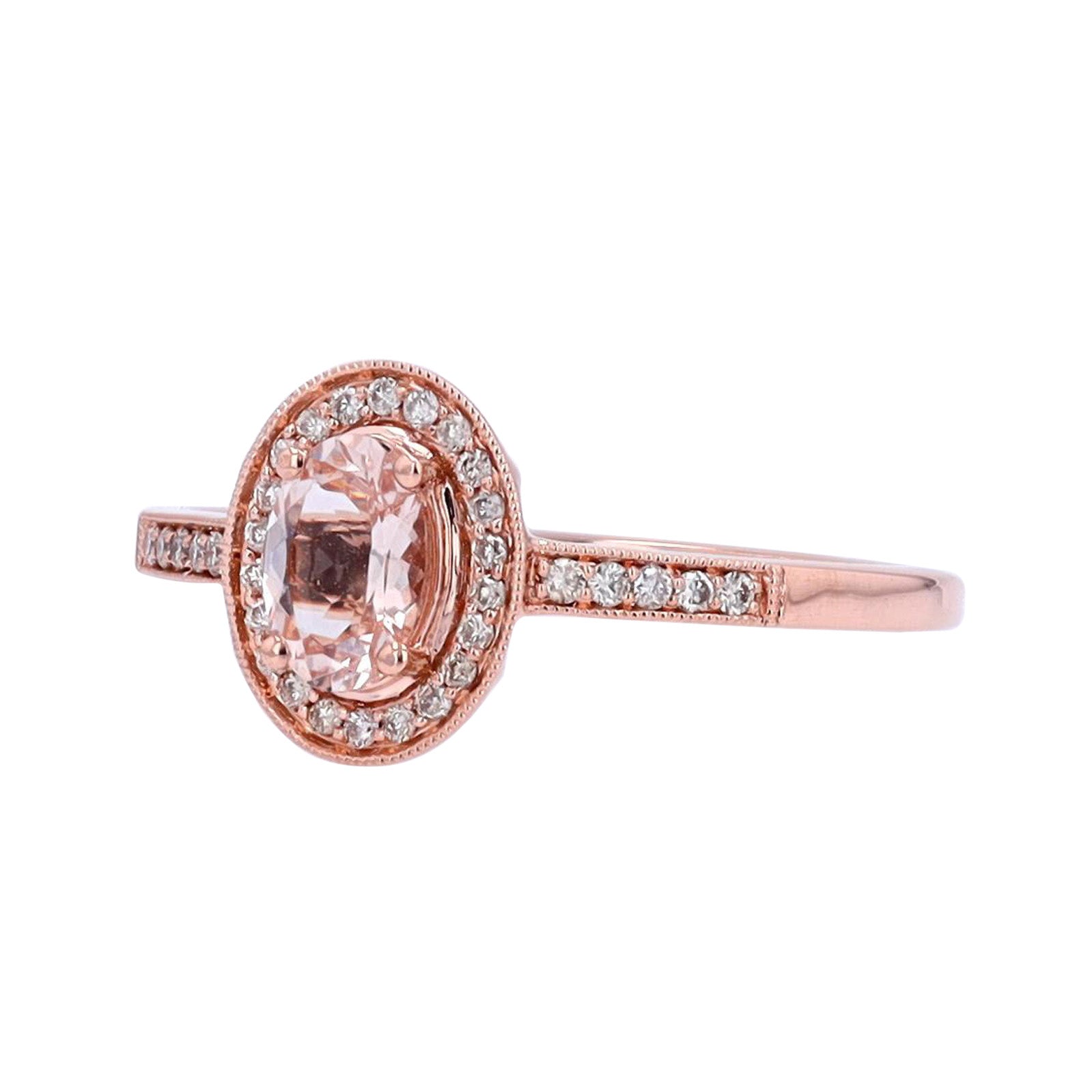 10K RG Oval Morganite Ring