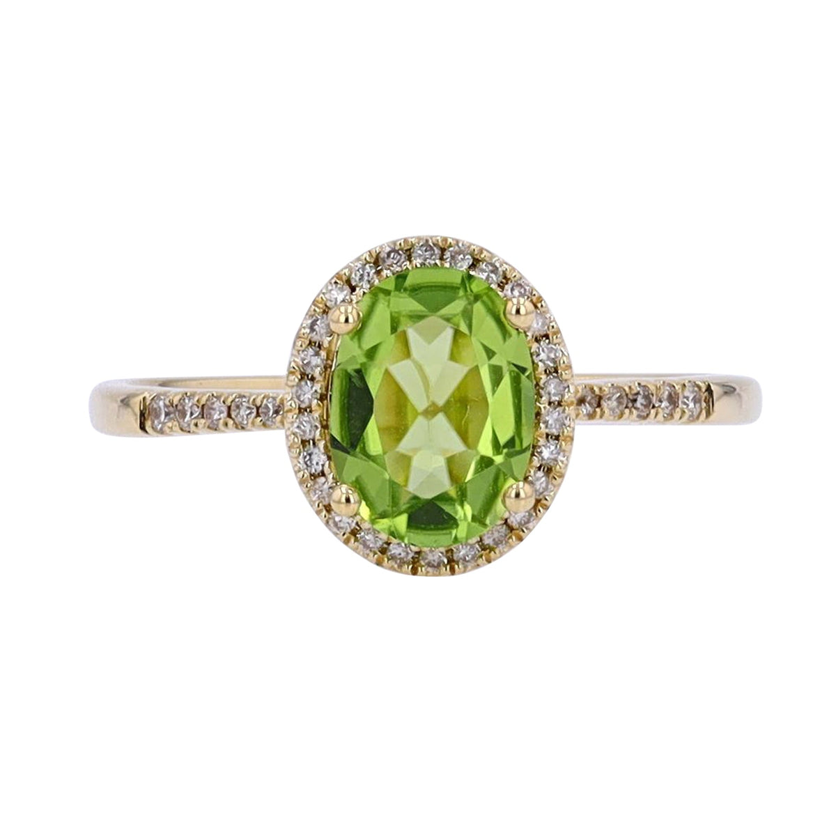 10K YG Oval Gemstone Center Ring