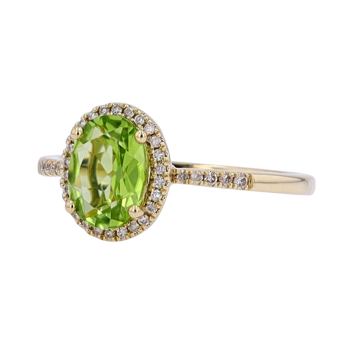 10K YG Oval Gemstone Center Ring