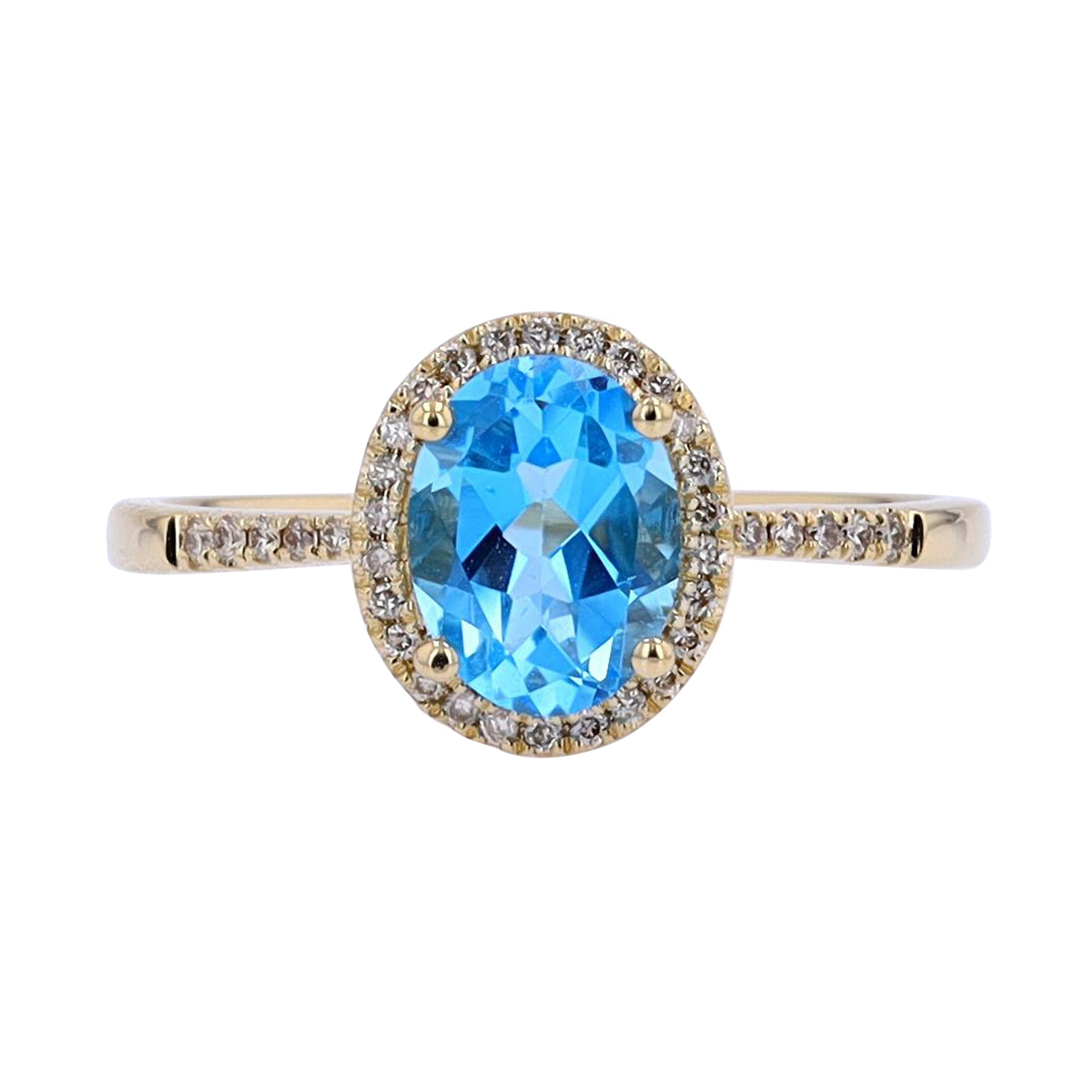 10K YG Oval Gemstone Center Ring