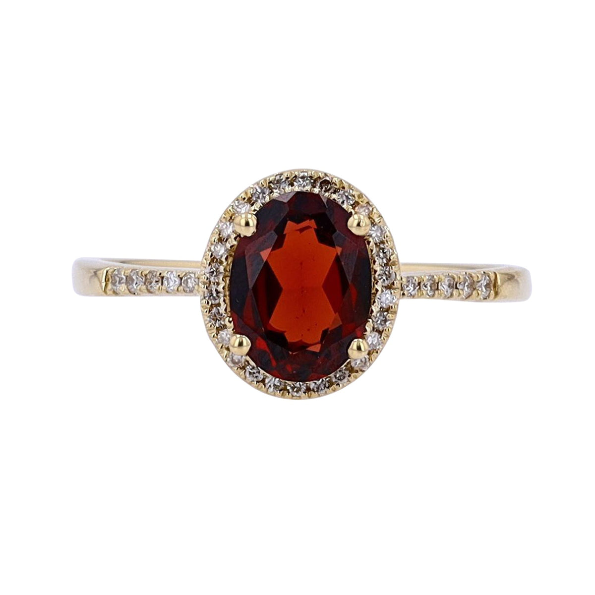 10K YG Oval Gemstone Center Ring