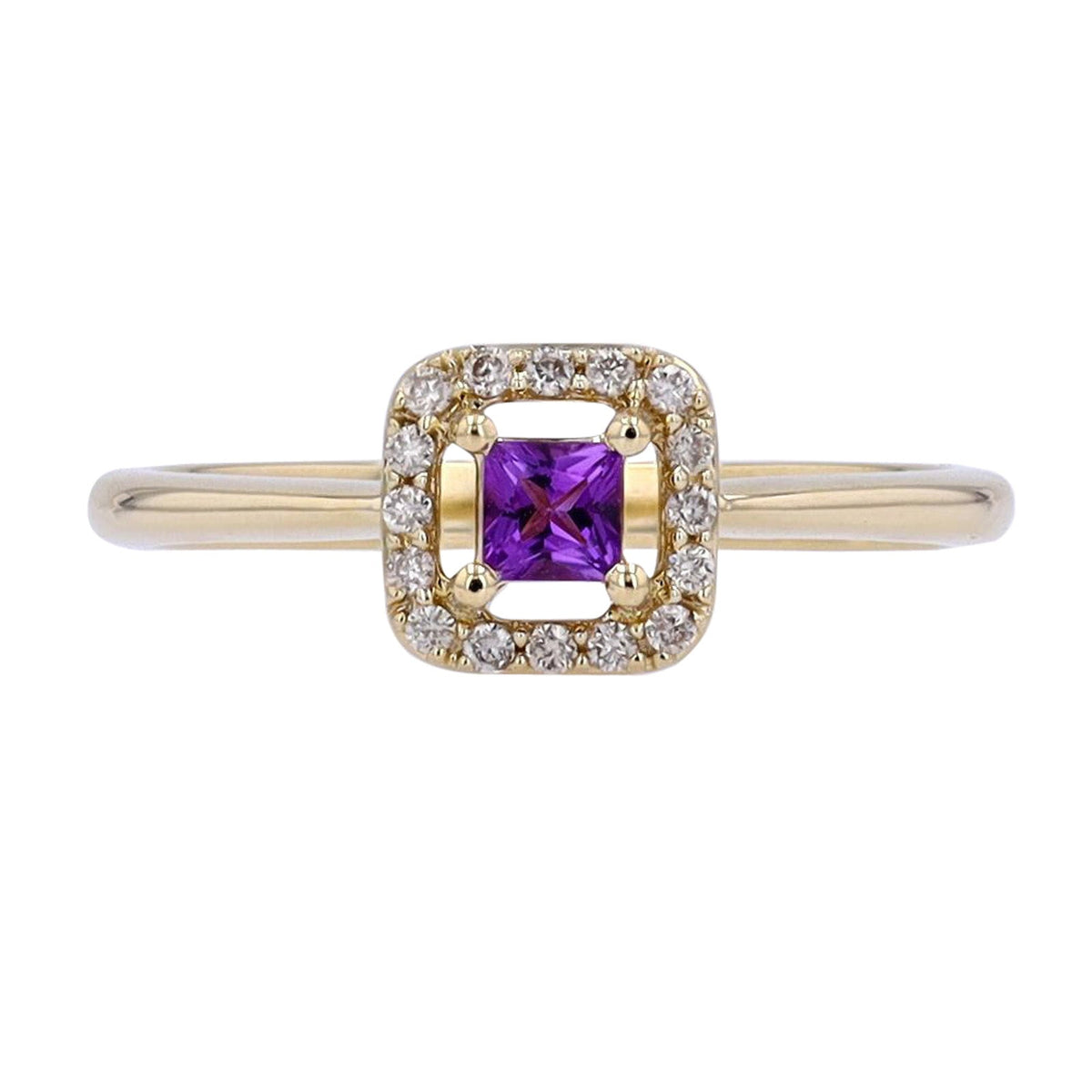 10K YG Amethyst Center Ring