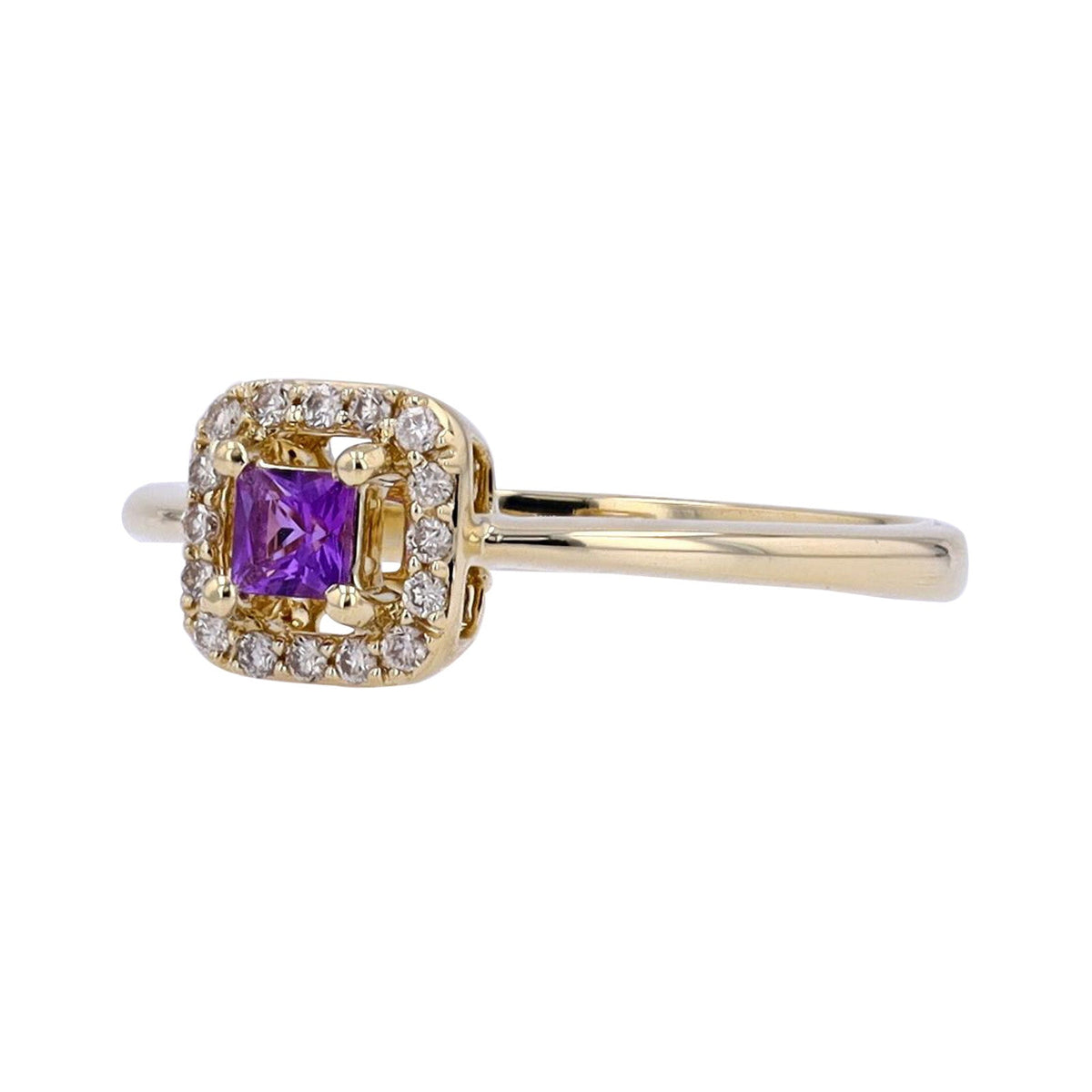 10K YG Amethyst Center Ring