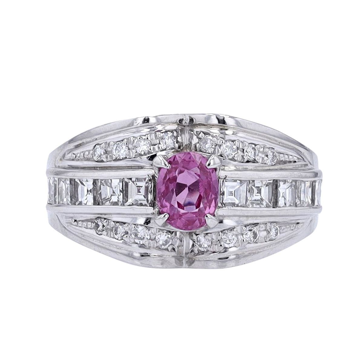 PT900 0.73 CT Ruby Center Ring