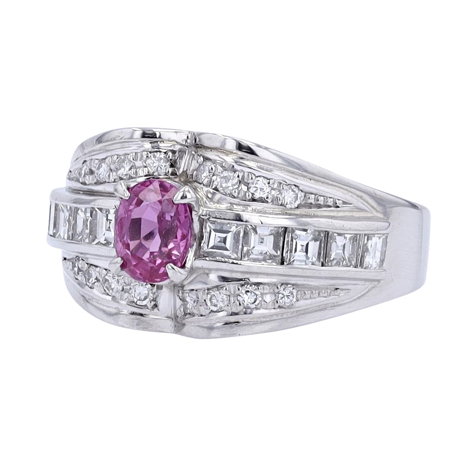 PT900 0.73 CT Ruby Center Ring