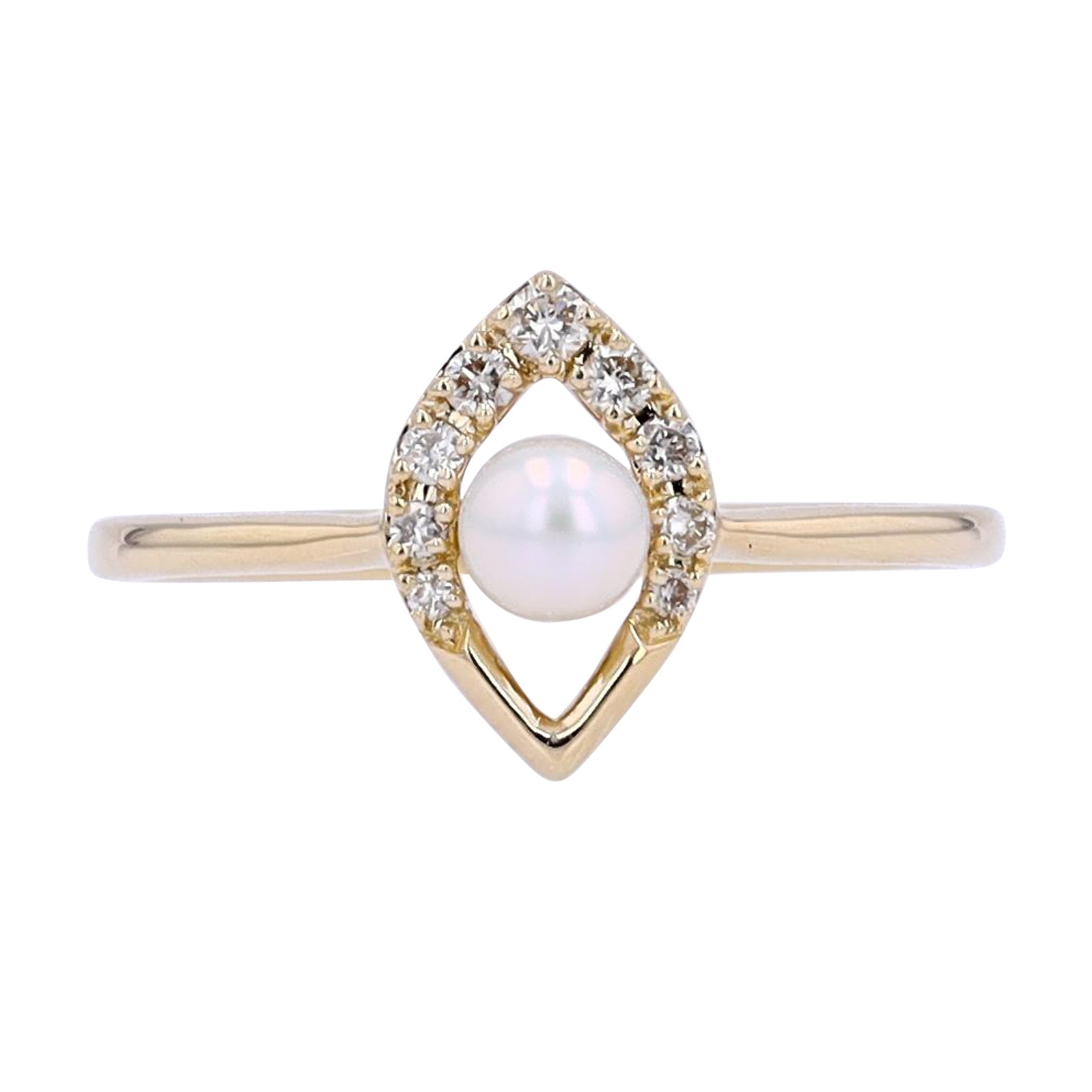 14K YG Pearl Center Ring