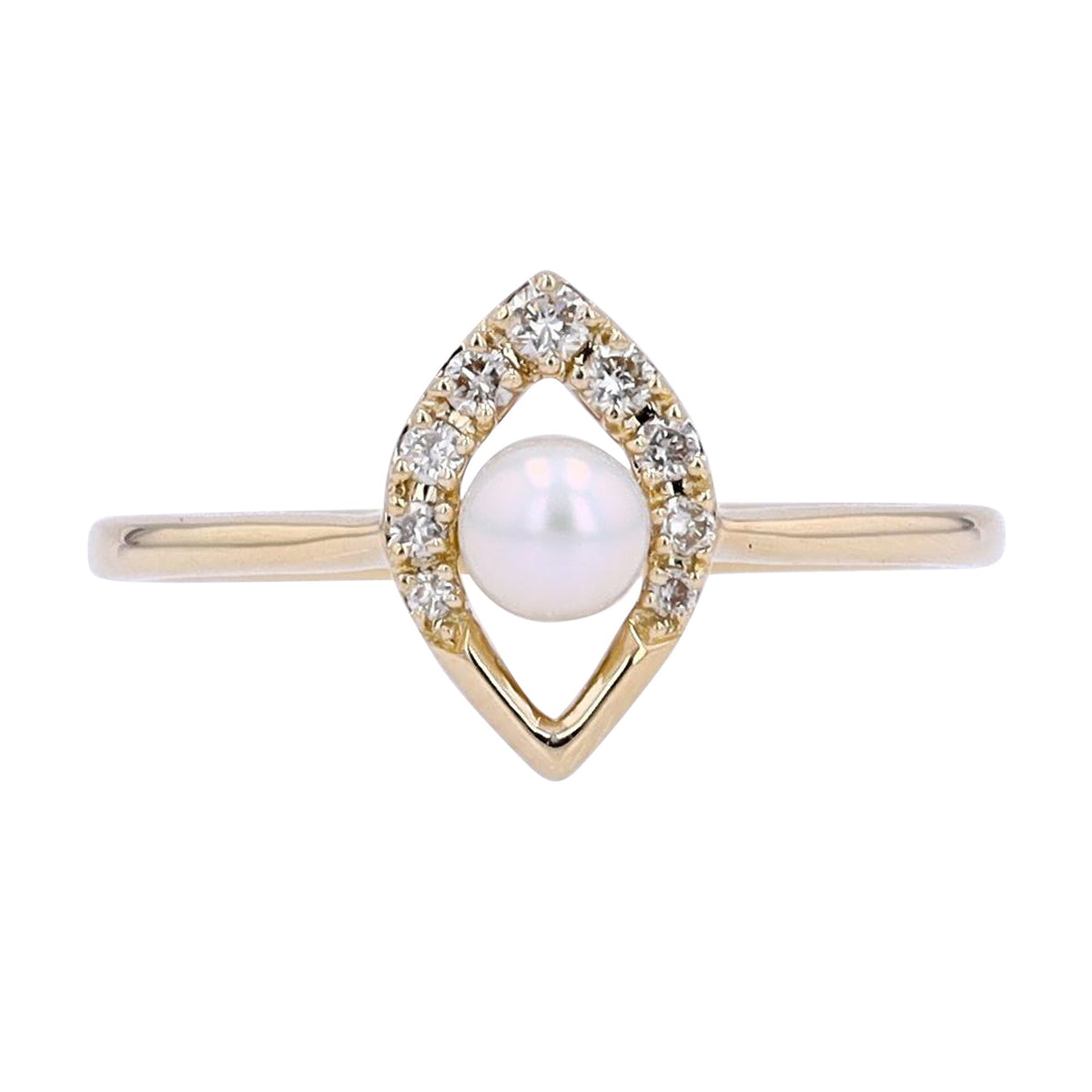 14K YG Pearl Center Ring