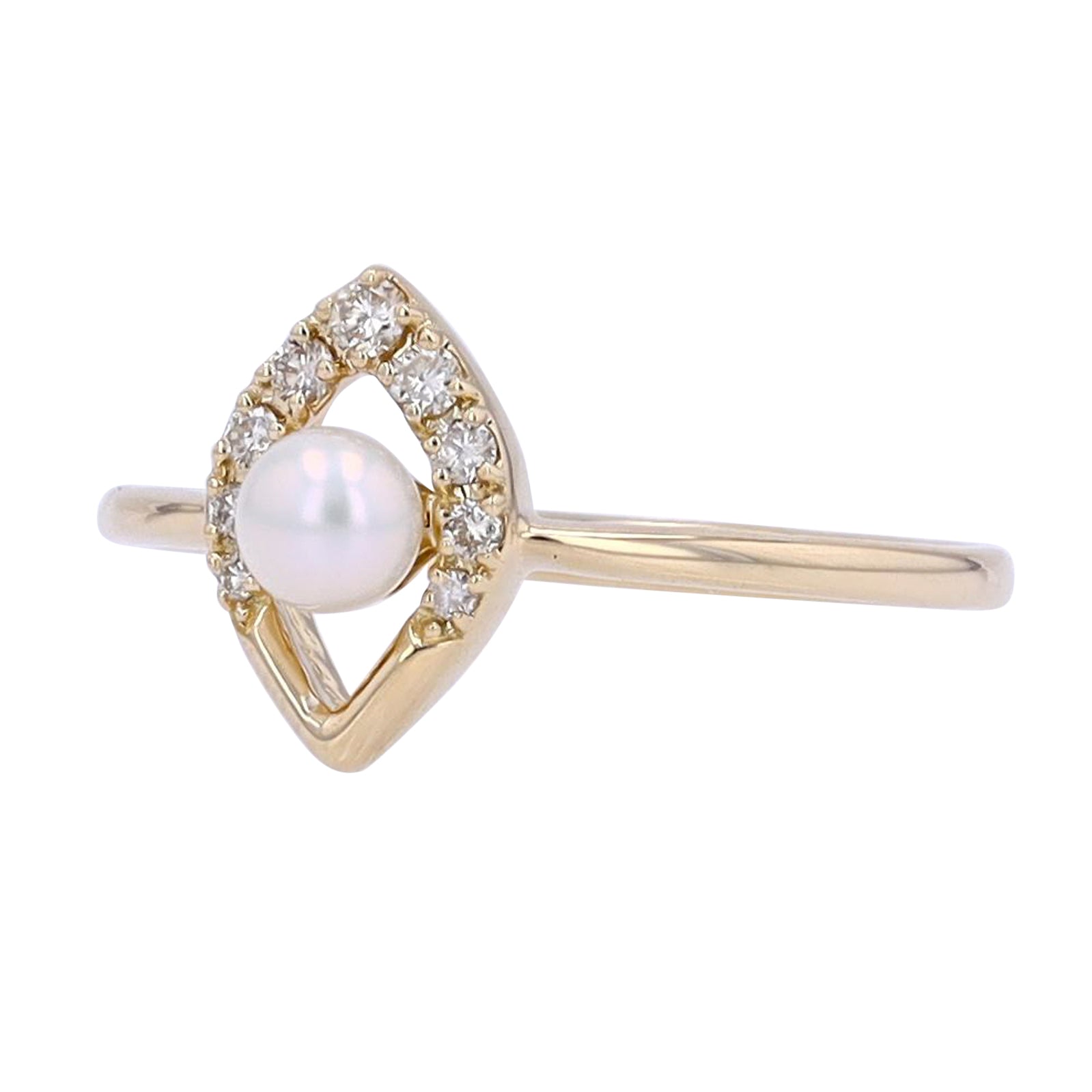 14K YG Pearl Center Ring