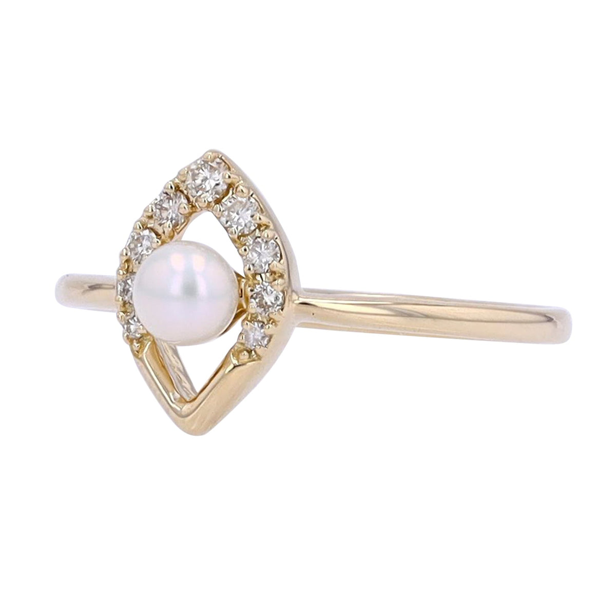 14K YG Pearl Center Ring