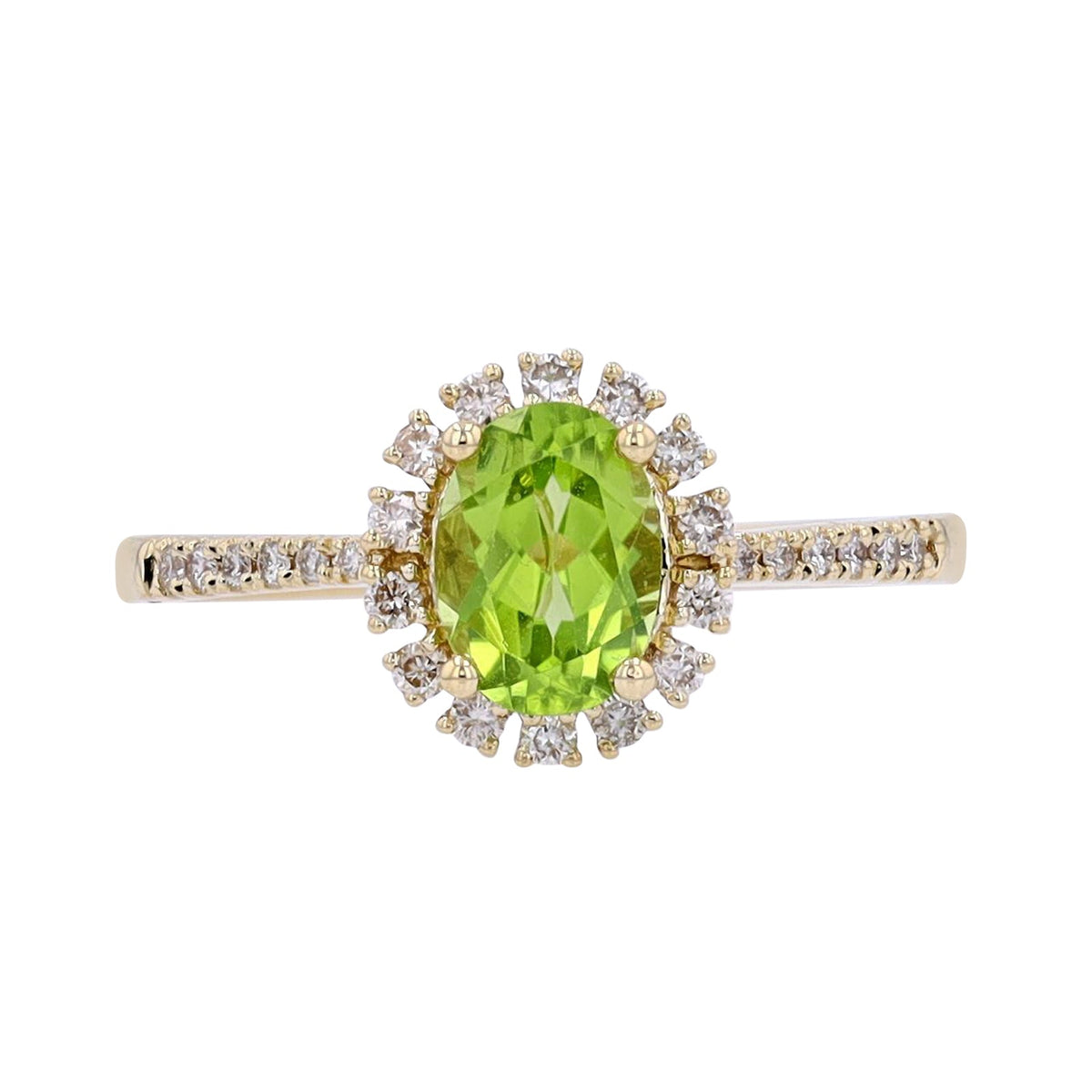 10K YG Peridot Oval Ring