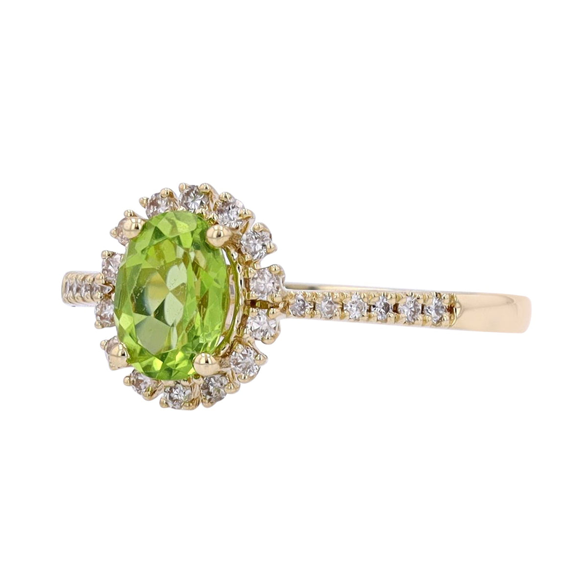 10K YG Peridot Oval Ring