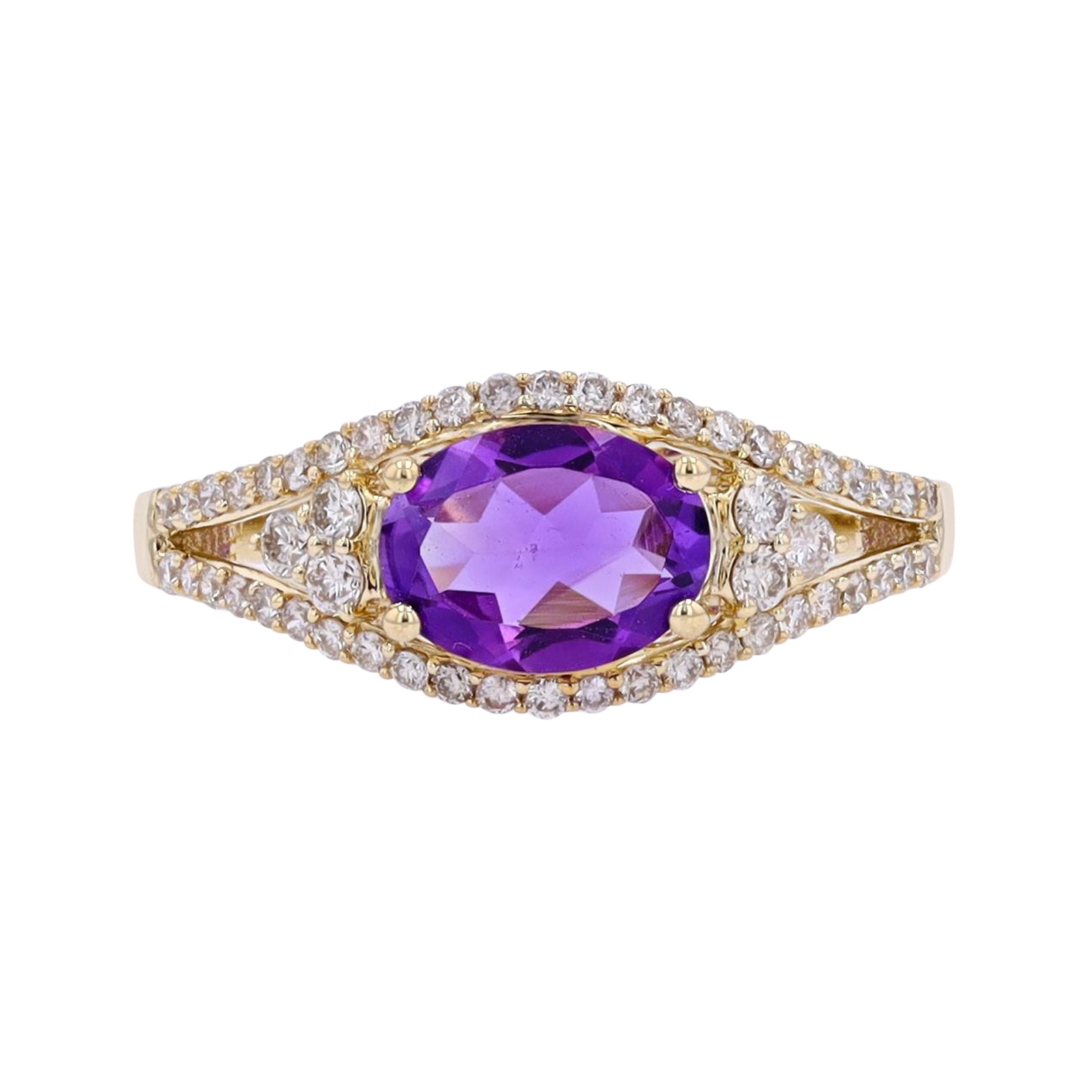 10K YG Amethyst Center Ring