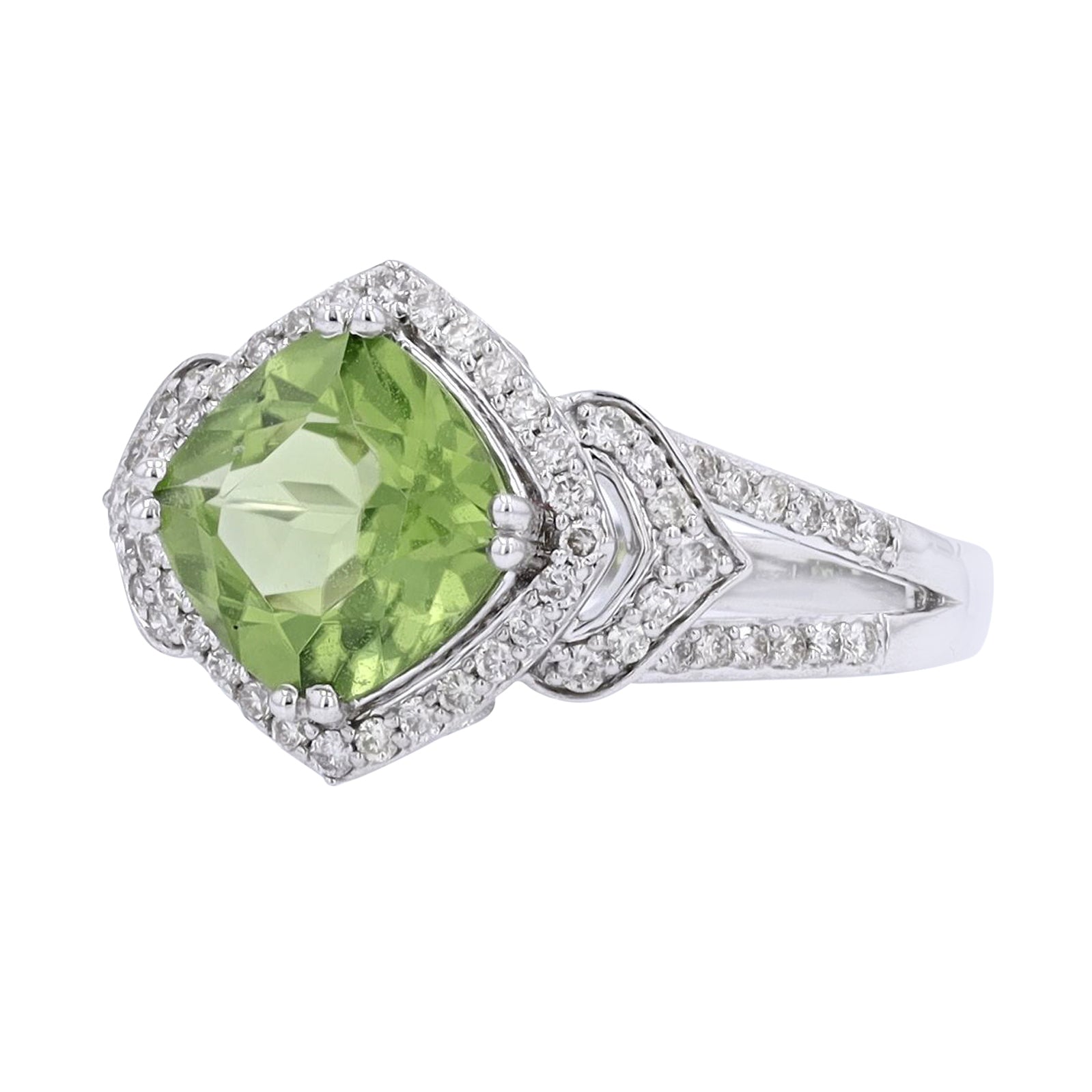 10K WG Peridot Halo Ring