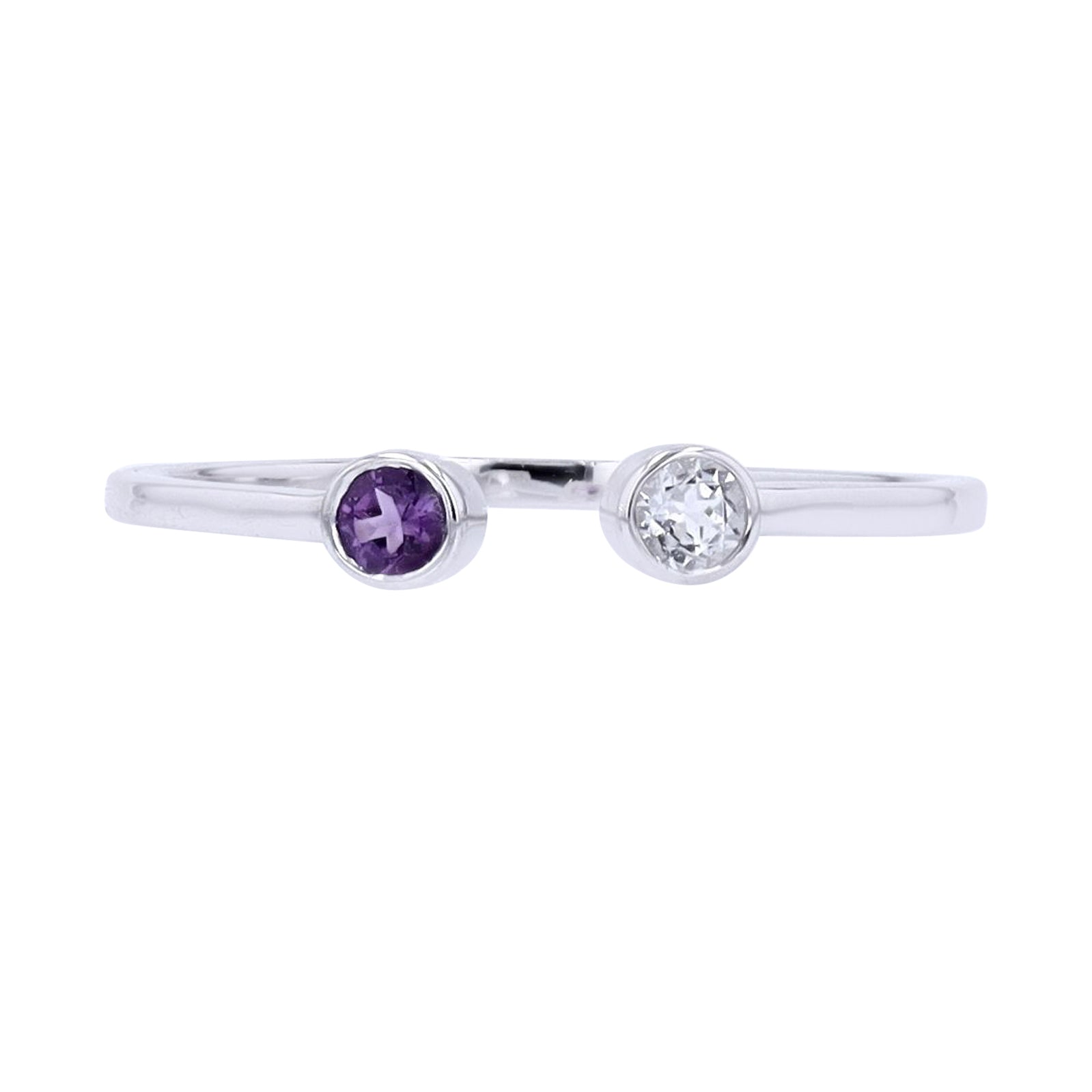 10K WG Gemstone Cuff Ring<p><strong>More Colors Available</p></strong>