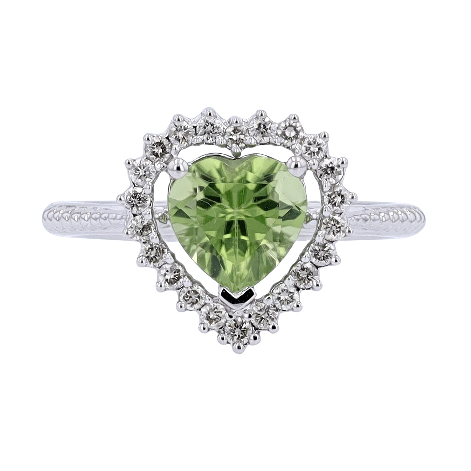 10K WG Gemstone Heart Ring<p><strong>More Colors Available</p></strong>