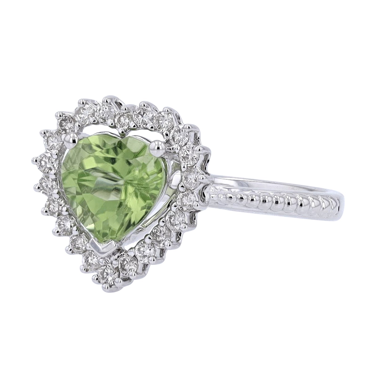 10K WG Gemstone Heart Ring<p><strong>More Colors Available</p></strong>