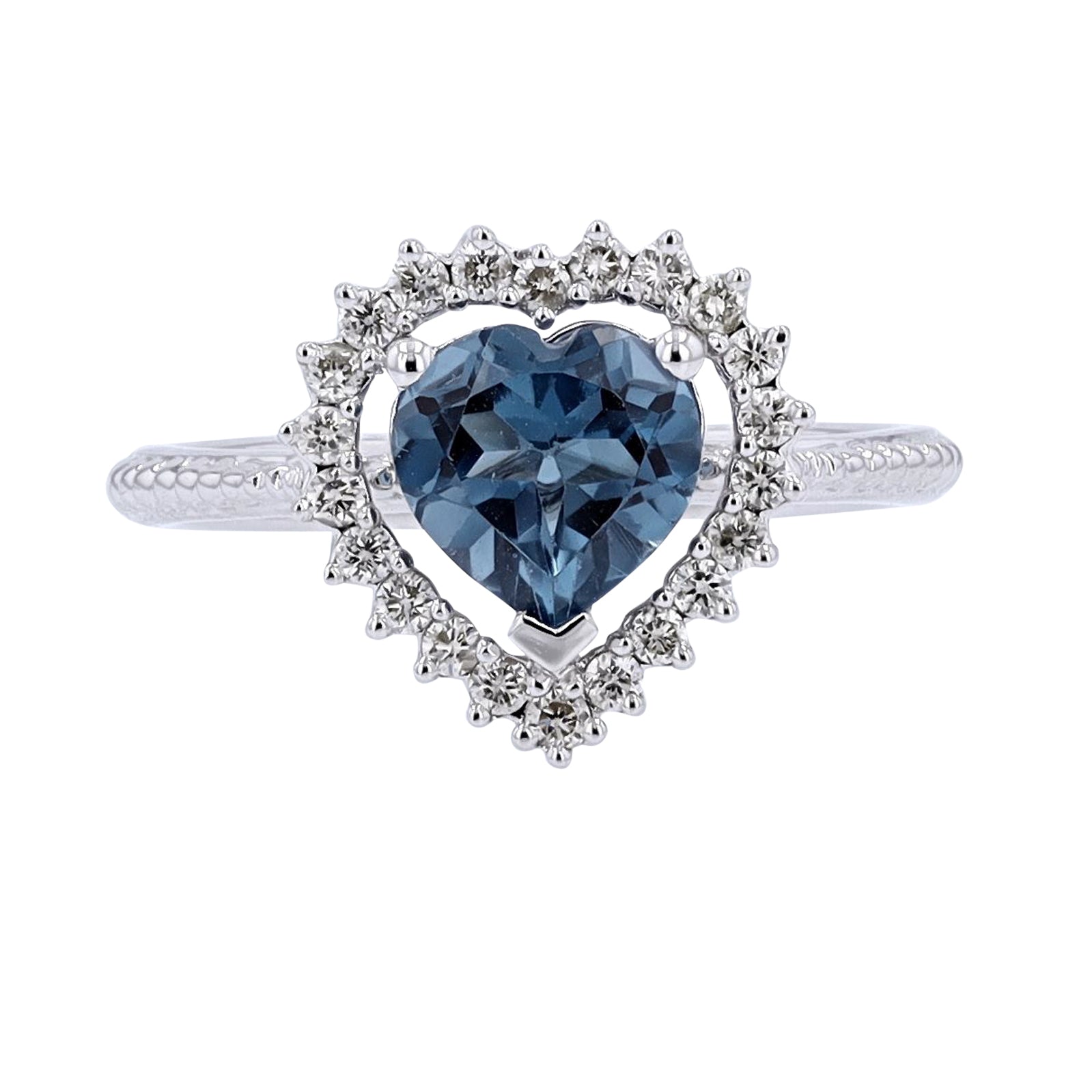 10K WG Gemstone Heart Ring<p><strong>More Colors Available</p></strong>