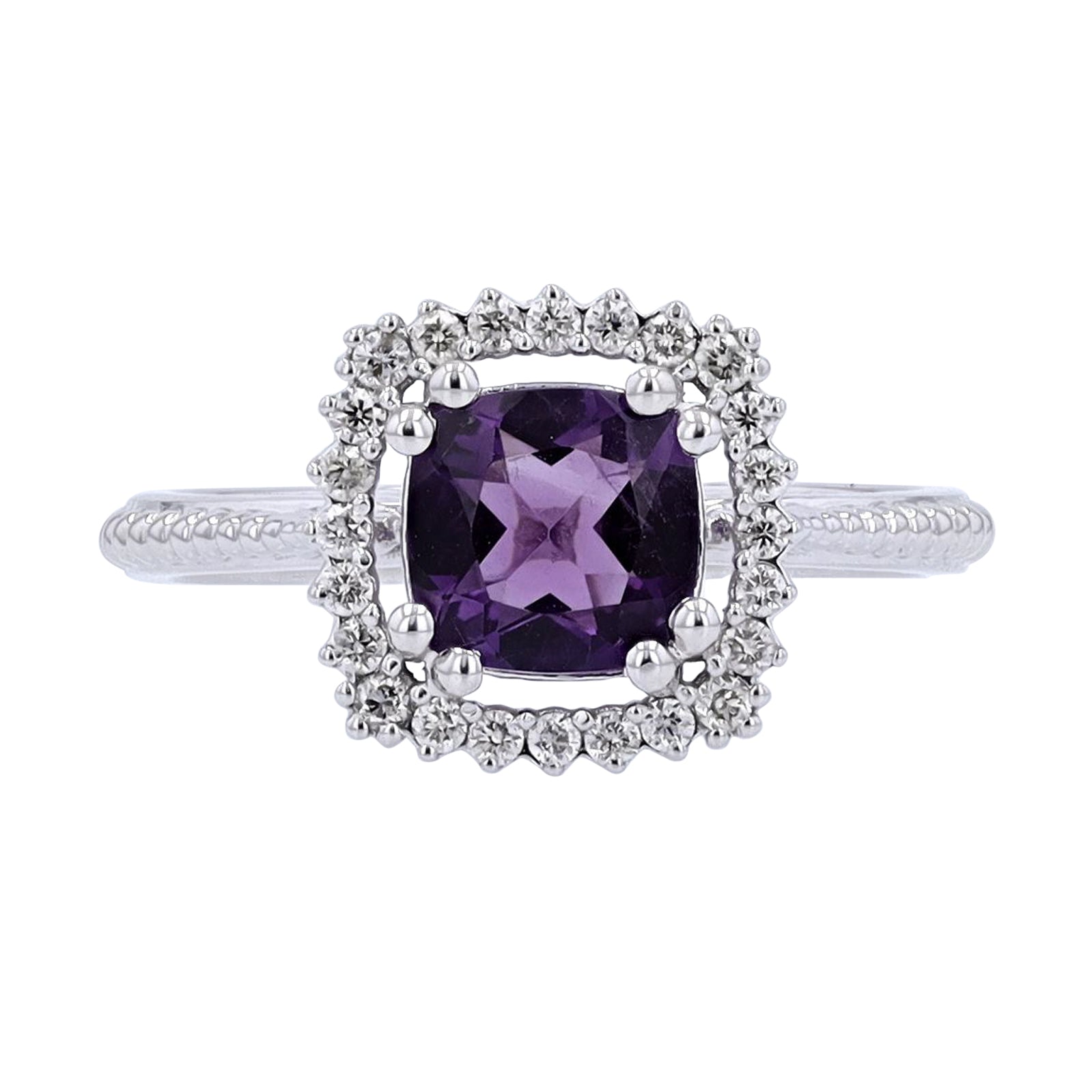 10K WG Gemstone Center Halo Ring<p><strong>More Colors Available</p></strong>