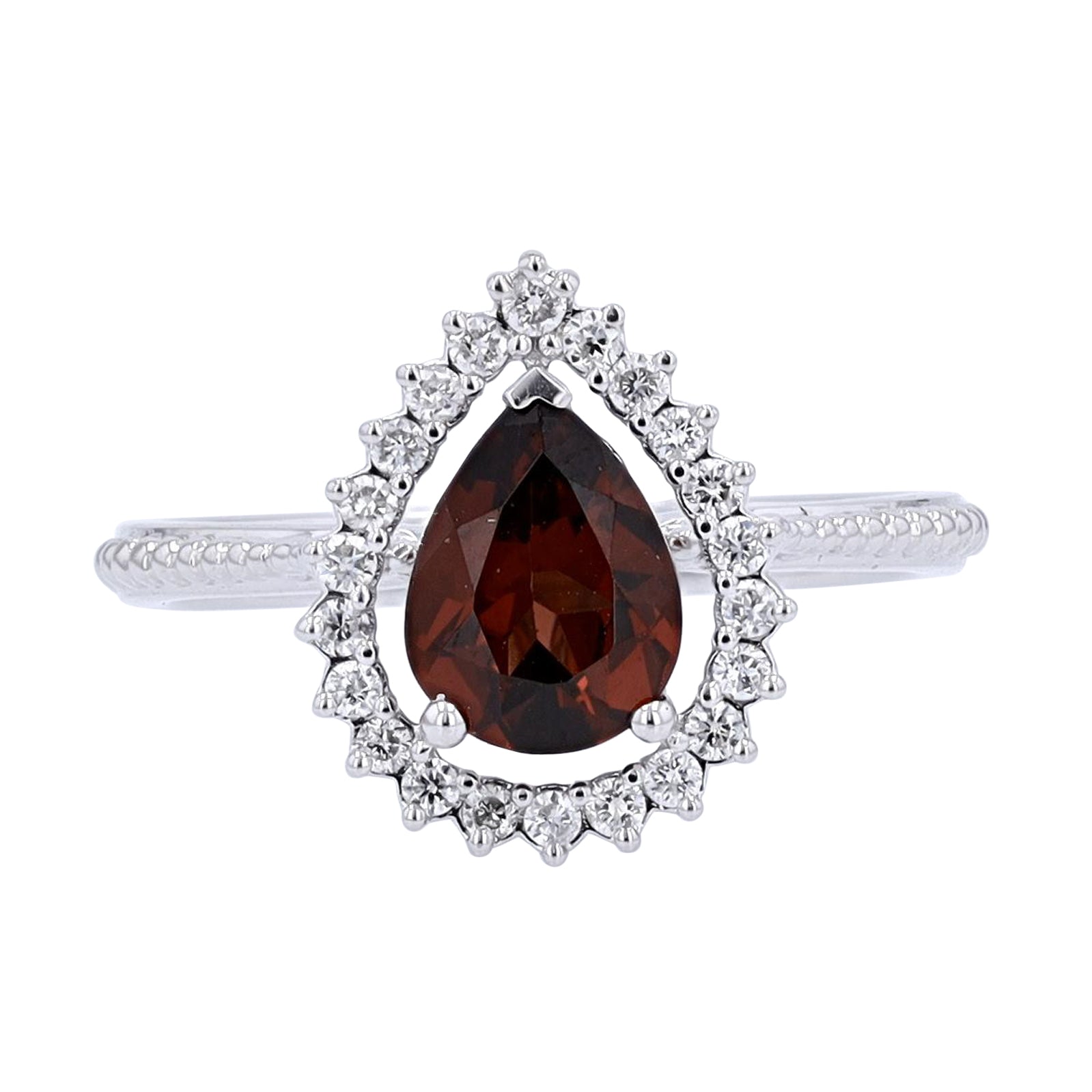 10K WG Pear Cut Gemstone Center Ring<p><strong>More Colors Available</p></strong>