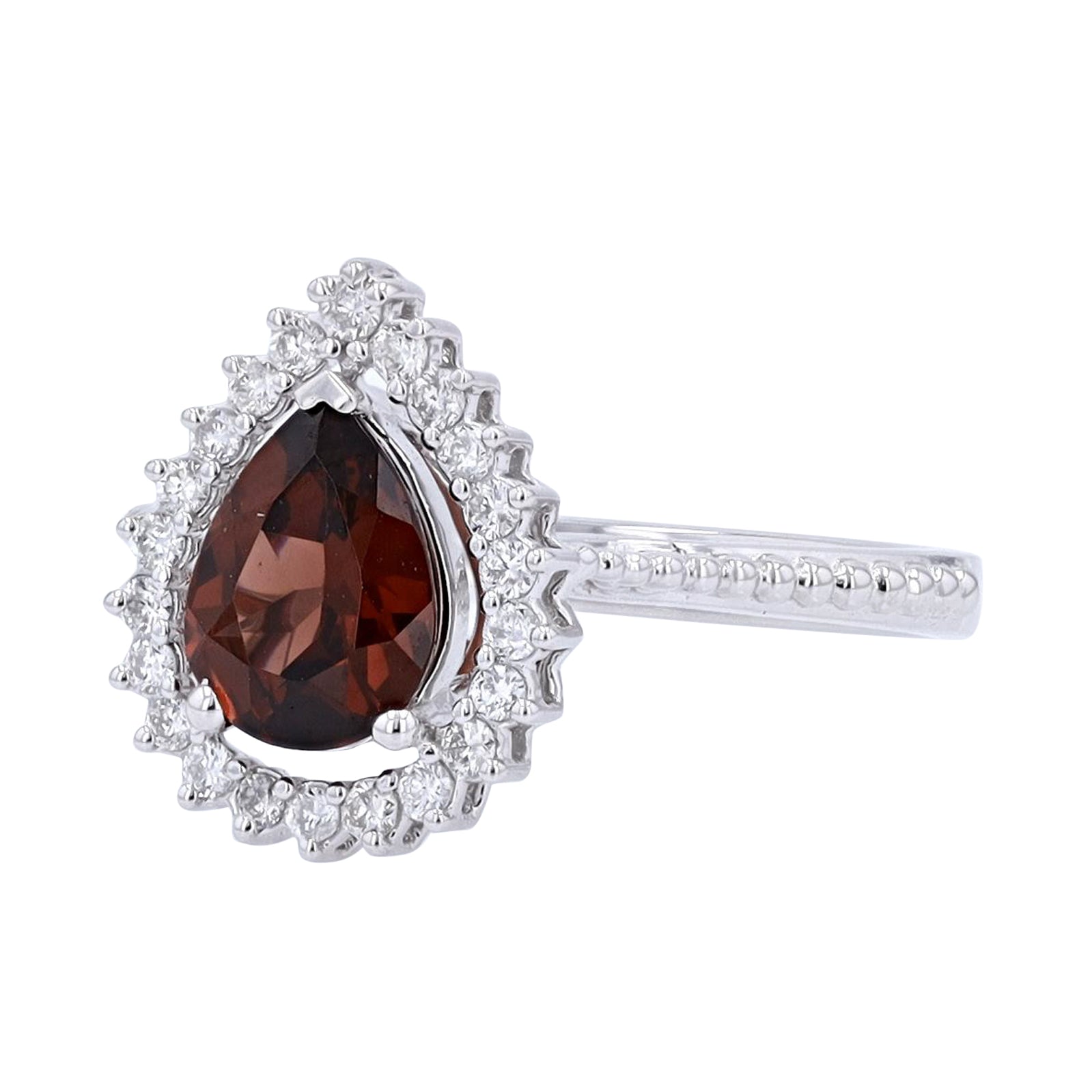 10K WG Pear Cut Gemstone Center Ring<p><strong>More Colors Available</p></strong>