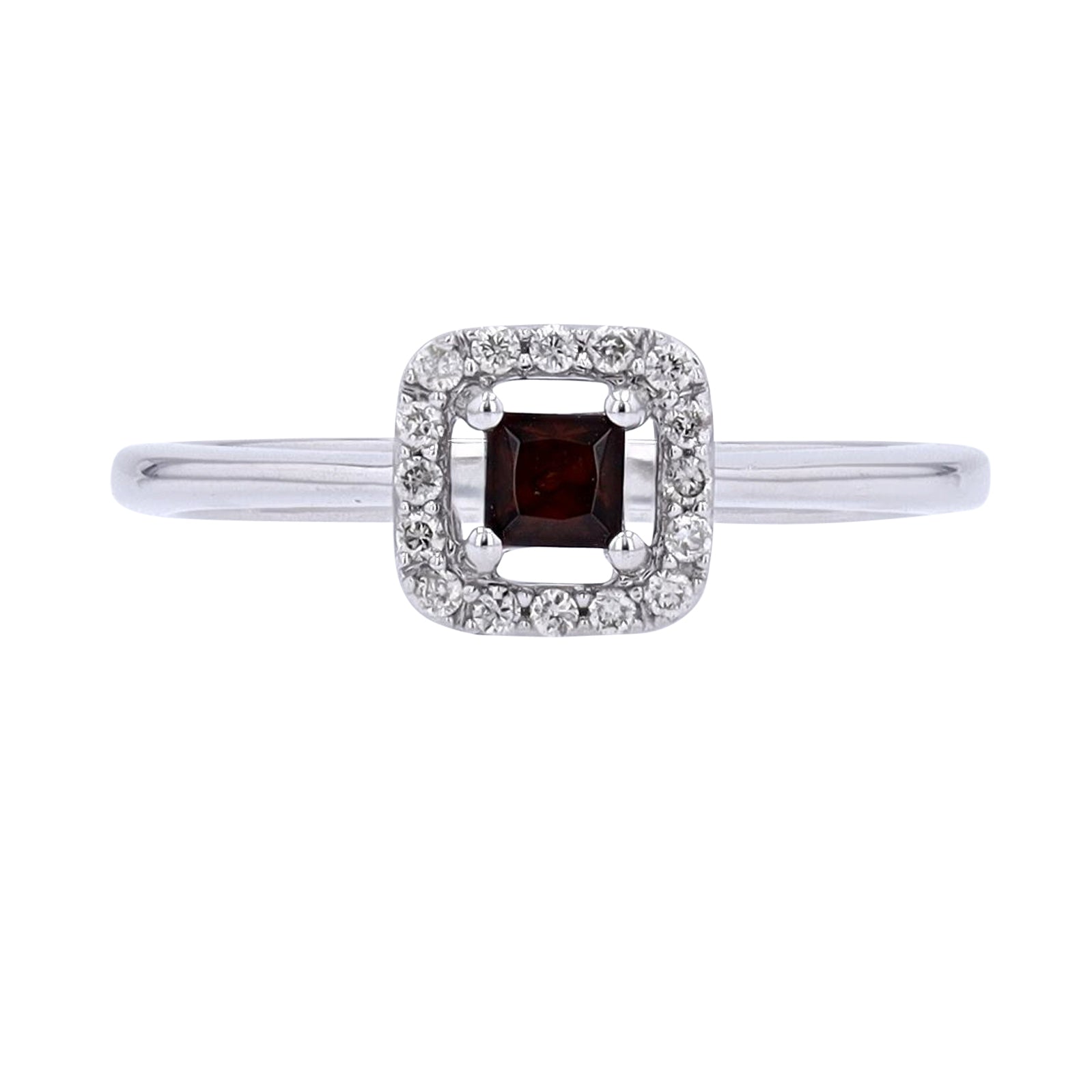 10K WG Garnet Center Ring