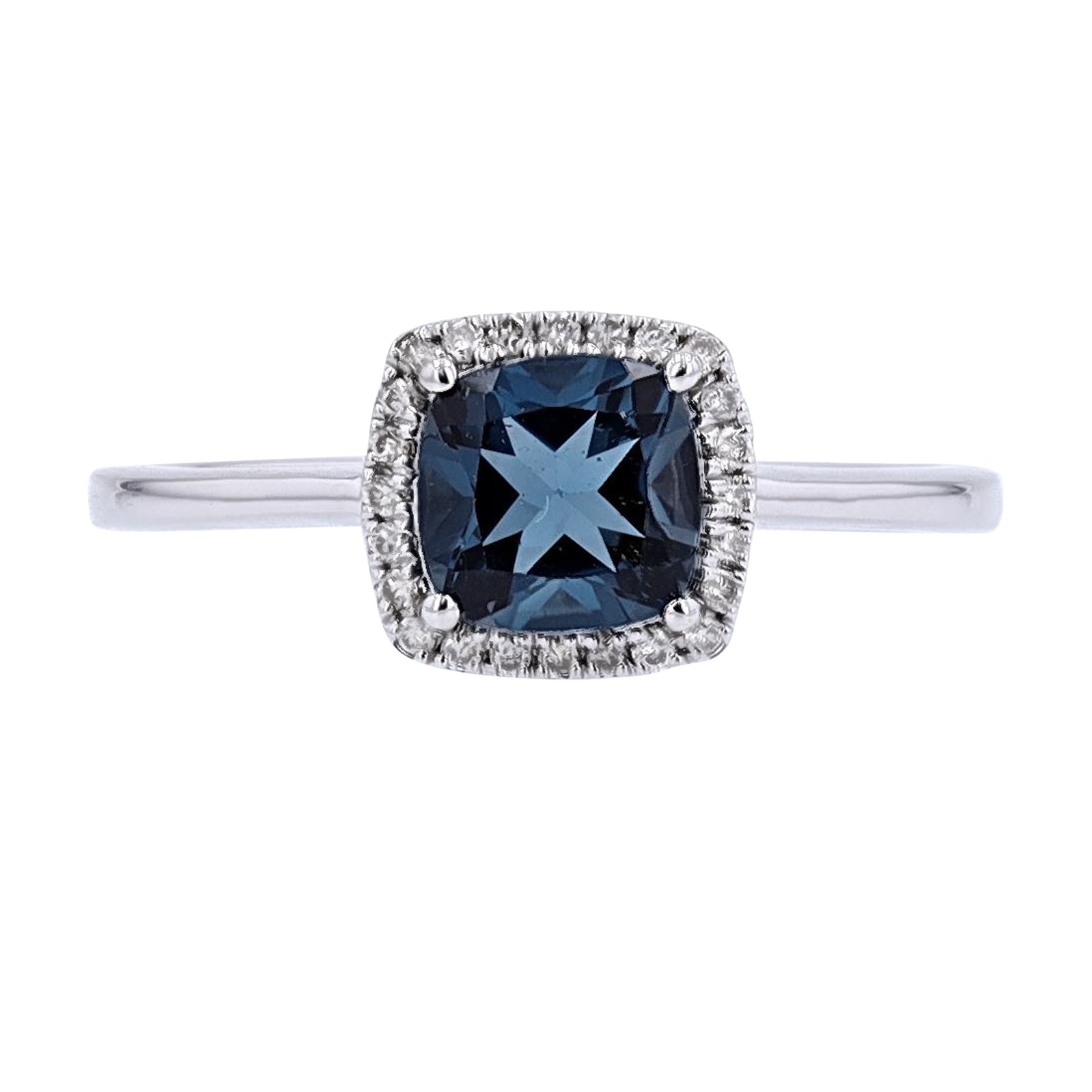10K WG Cushion Cut Gemstone Center Ring<p><strong>More Colors Available</p></strong>