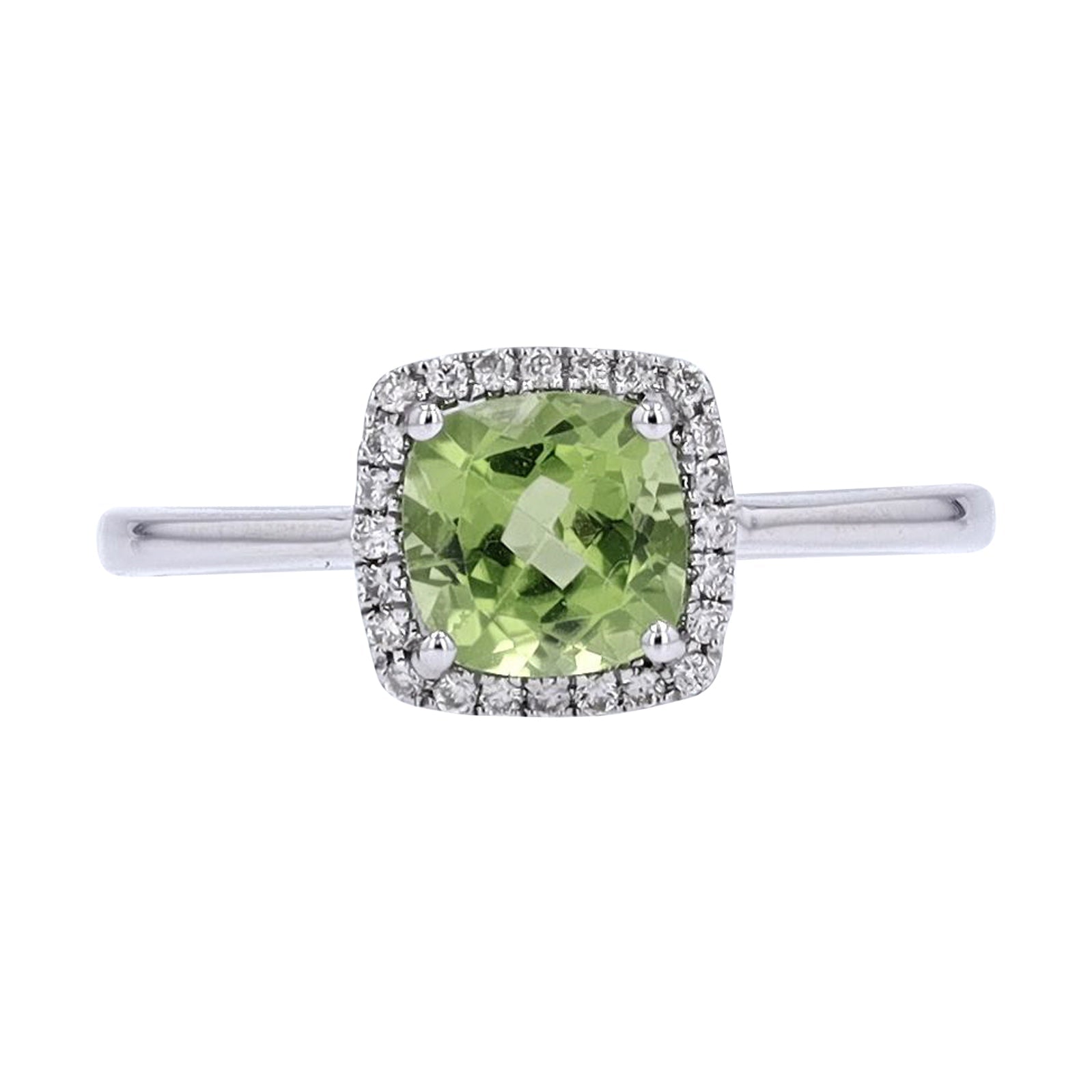 10K WG Cushion Cut Gemstone Center Ring<p><strong>More Colors Available</p></strong>